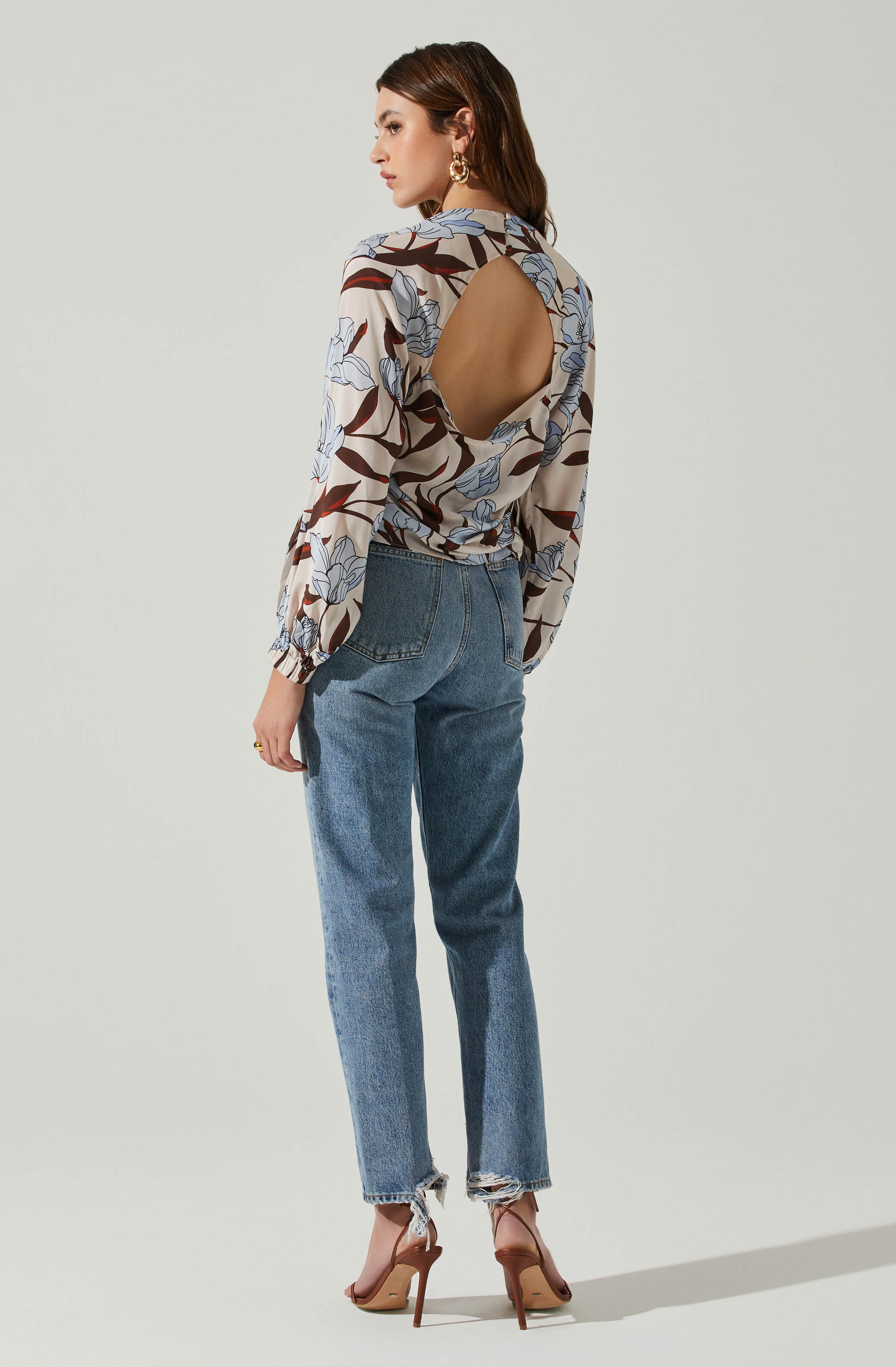 Veronica Floral Cutout Top-Aljck