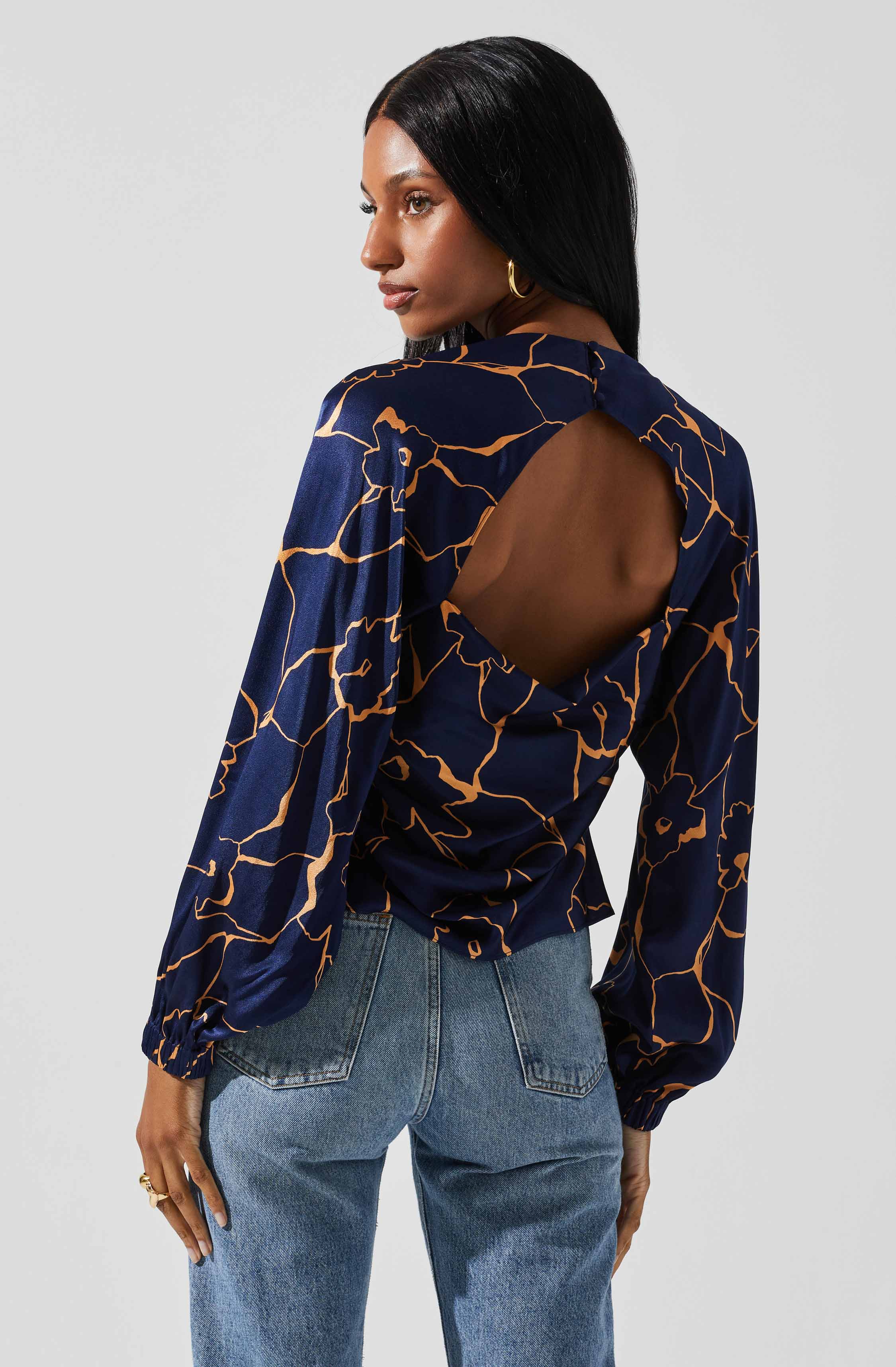 Veronica Floral Cutout Top-Aljck