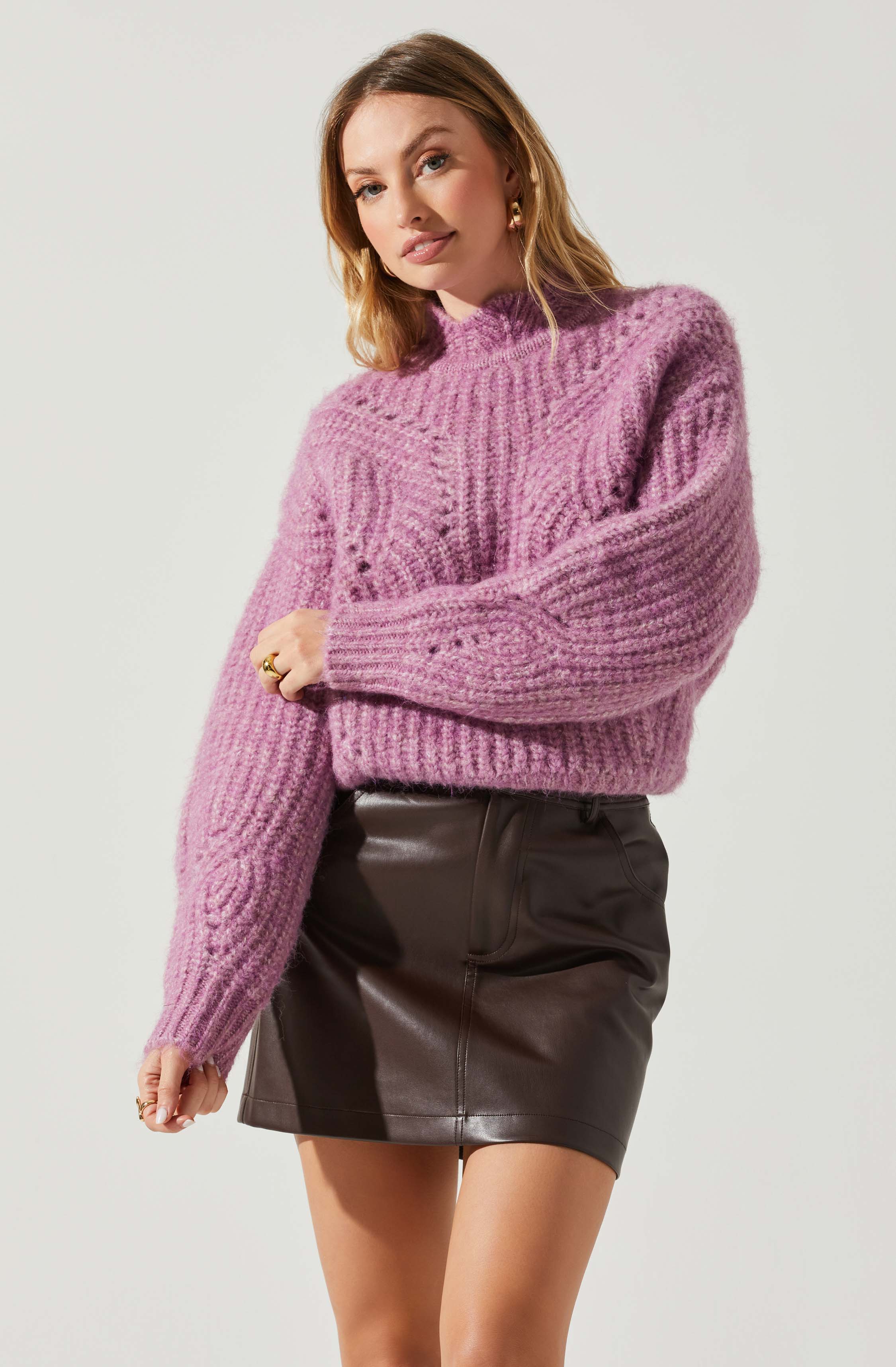 Sunniva Mock Neck Sweater-Aljck