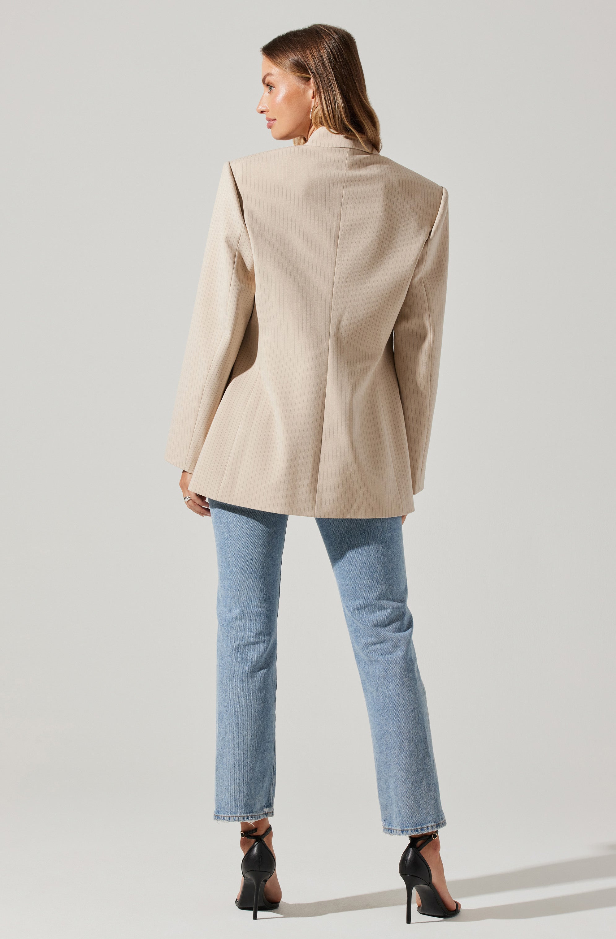 Kindra Oversized Pinstripe Blazer-Aljck