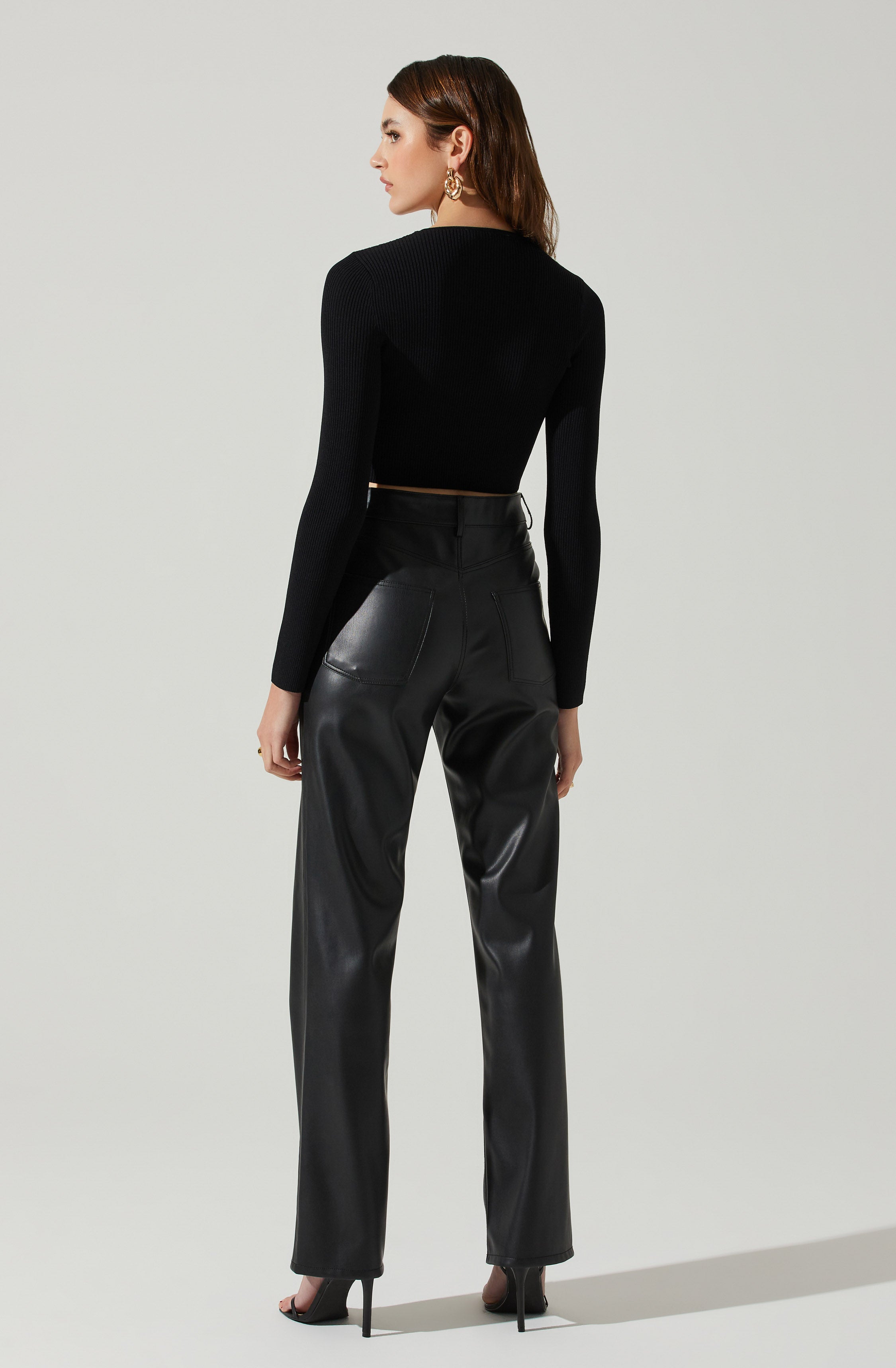 Simone Rhinestone Lace Up Sweater-Aljck