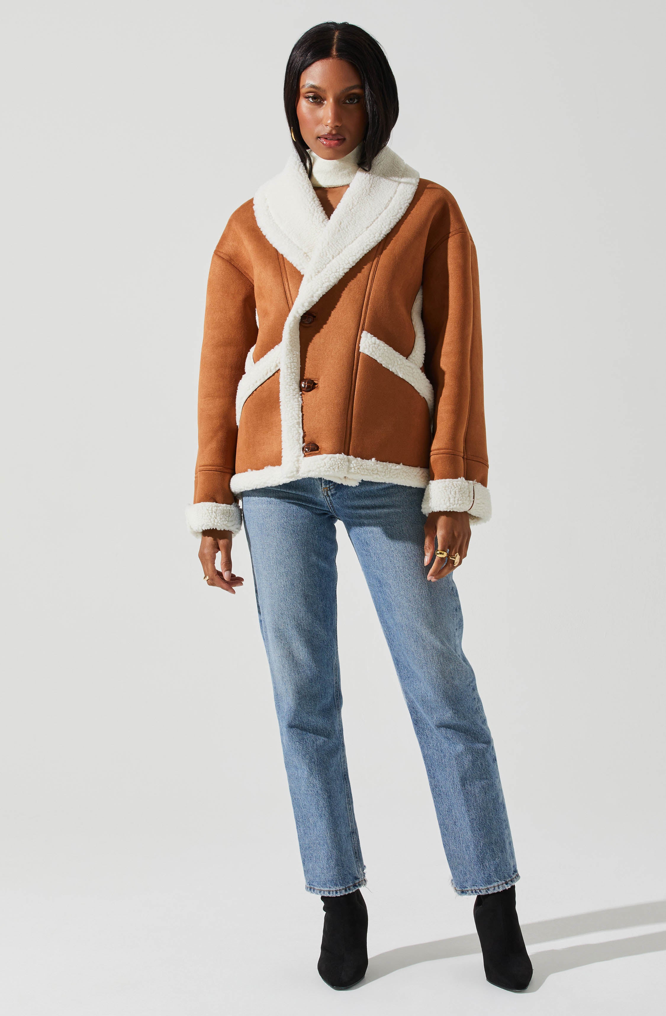 Pippa Faux Shearling Jacket-Aljck