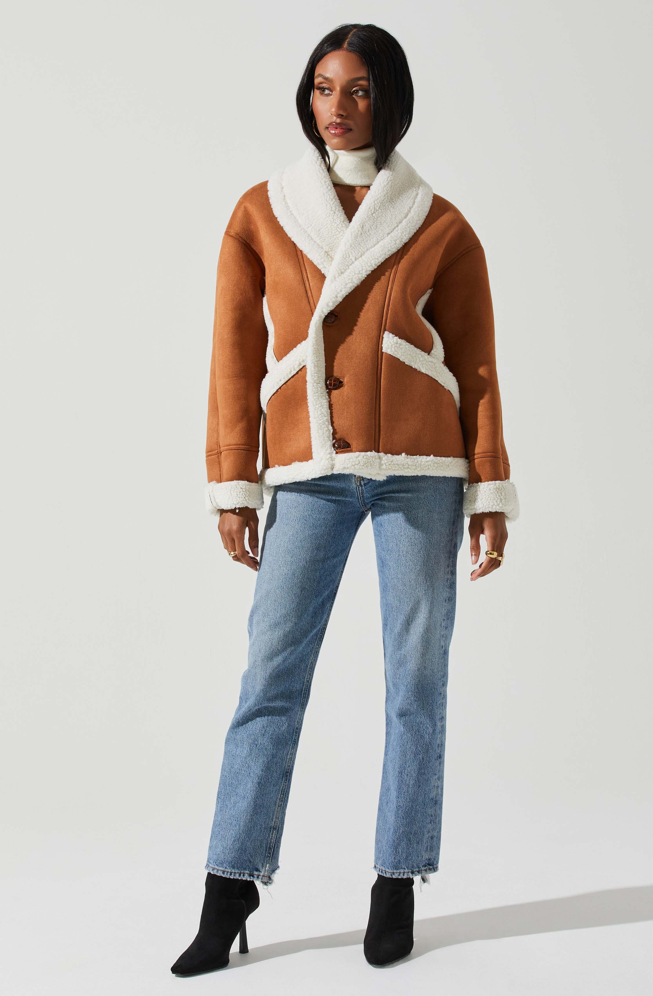 Pippa Faux Shearling Jacket-Aljck