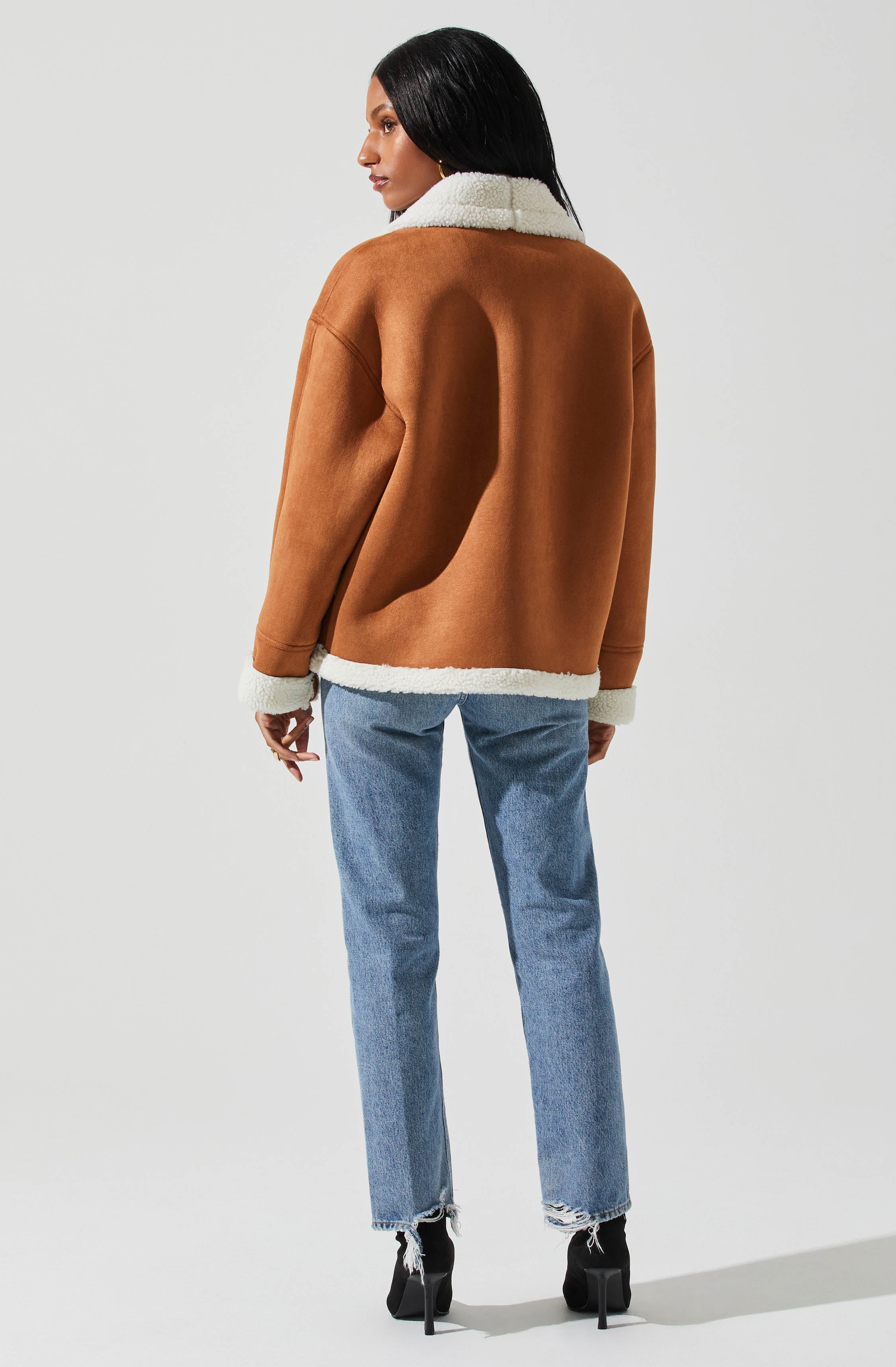 Pippa Faux Shearling Jacket-Aljck