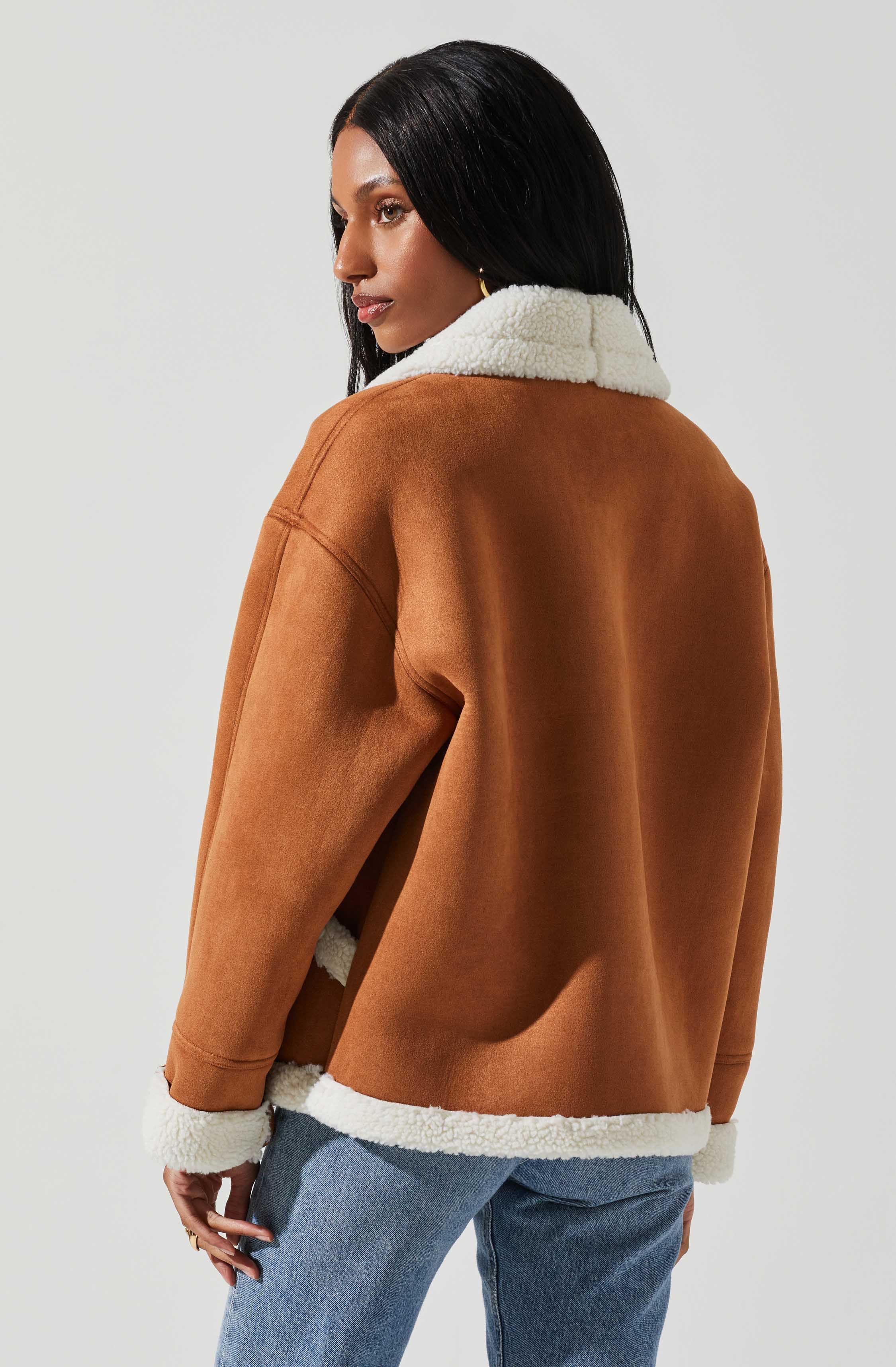 Pippa Faux Shearling Jacket-Aljck