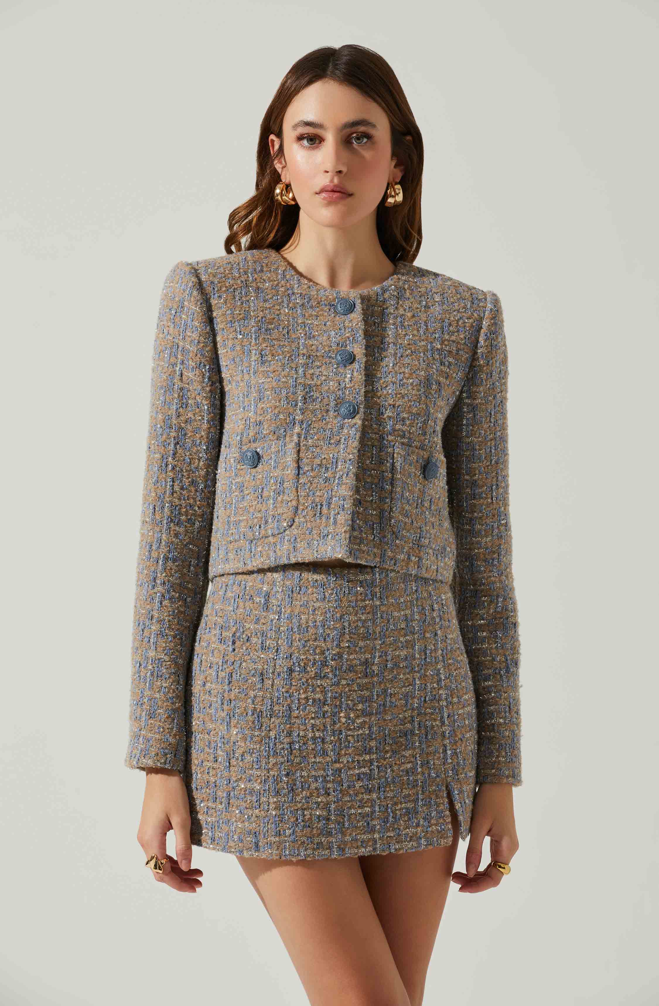 Lyssa Tweed Cropped Jacket-Aljck
