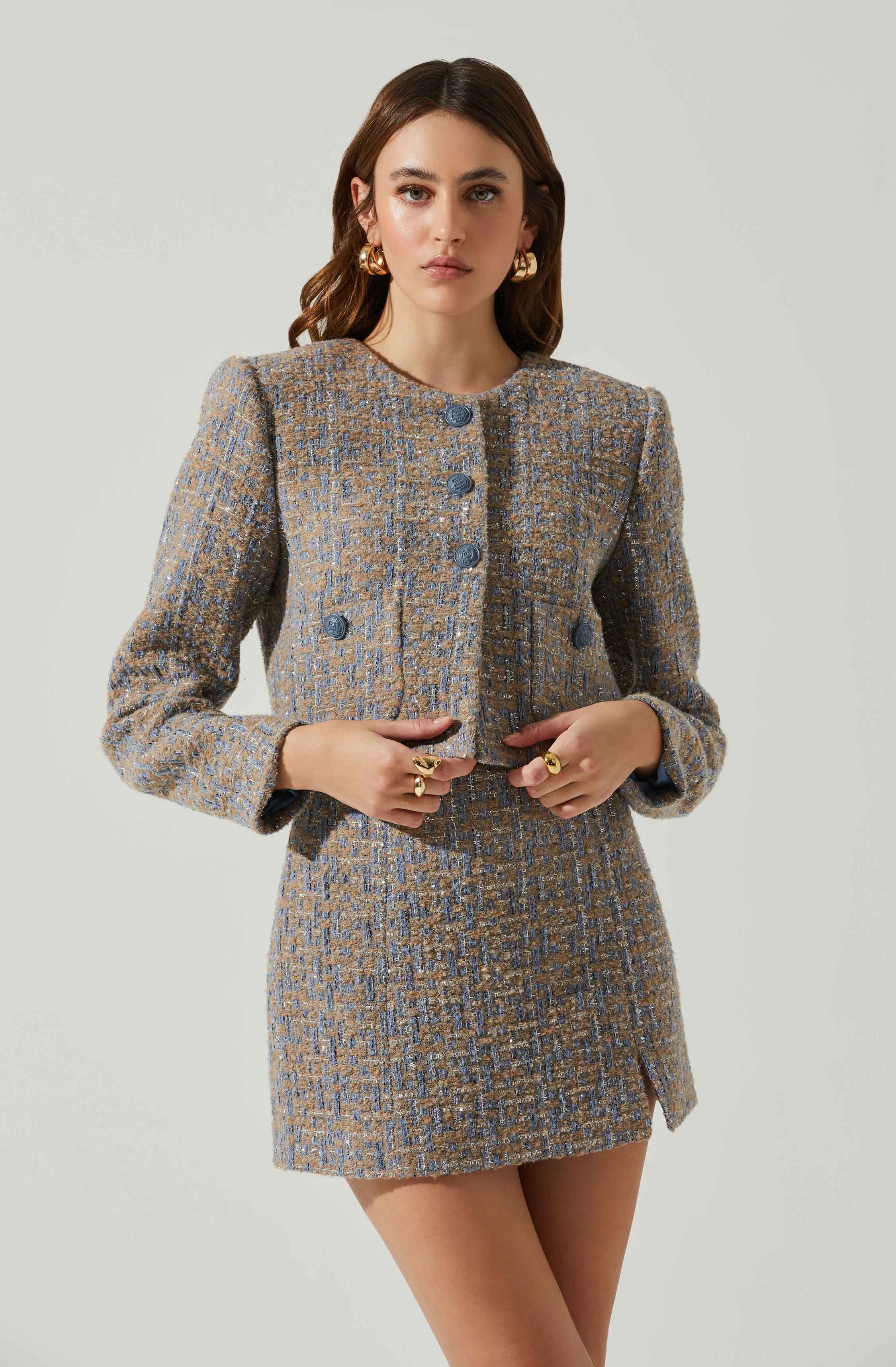 Lyssa Tweed Cropped Jacket-Aljck
