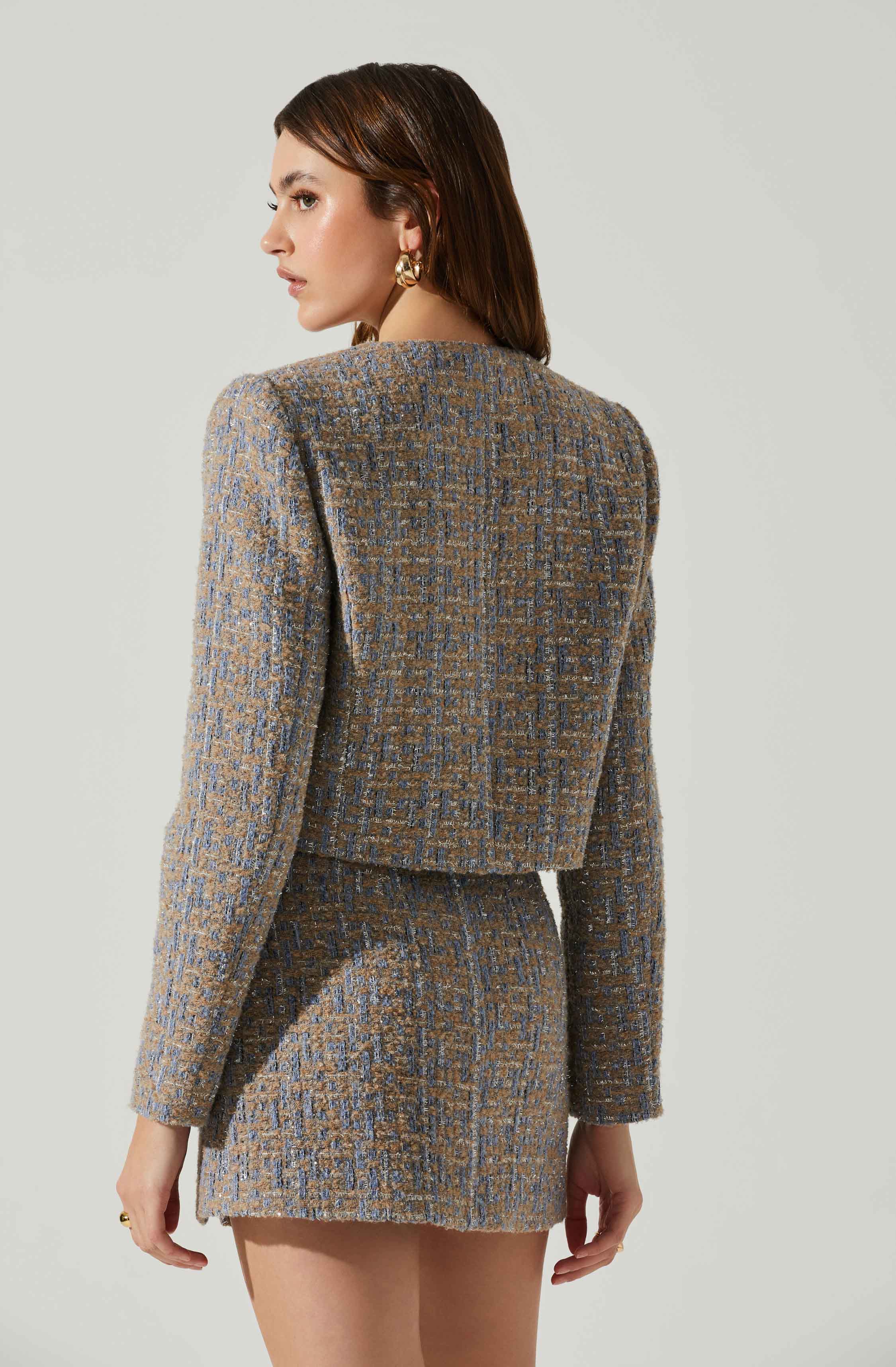 Lyssa Tweed Cropped Jacket-Aljck