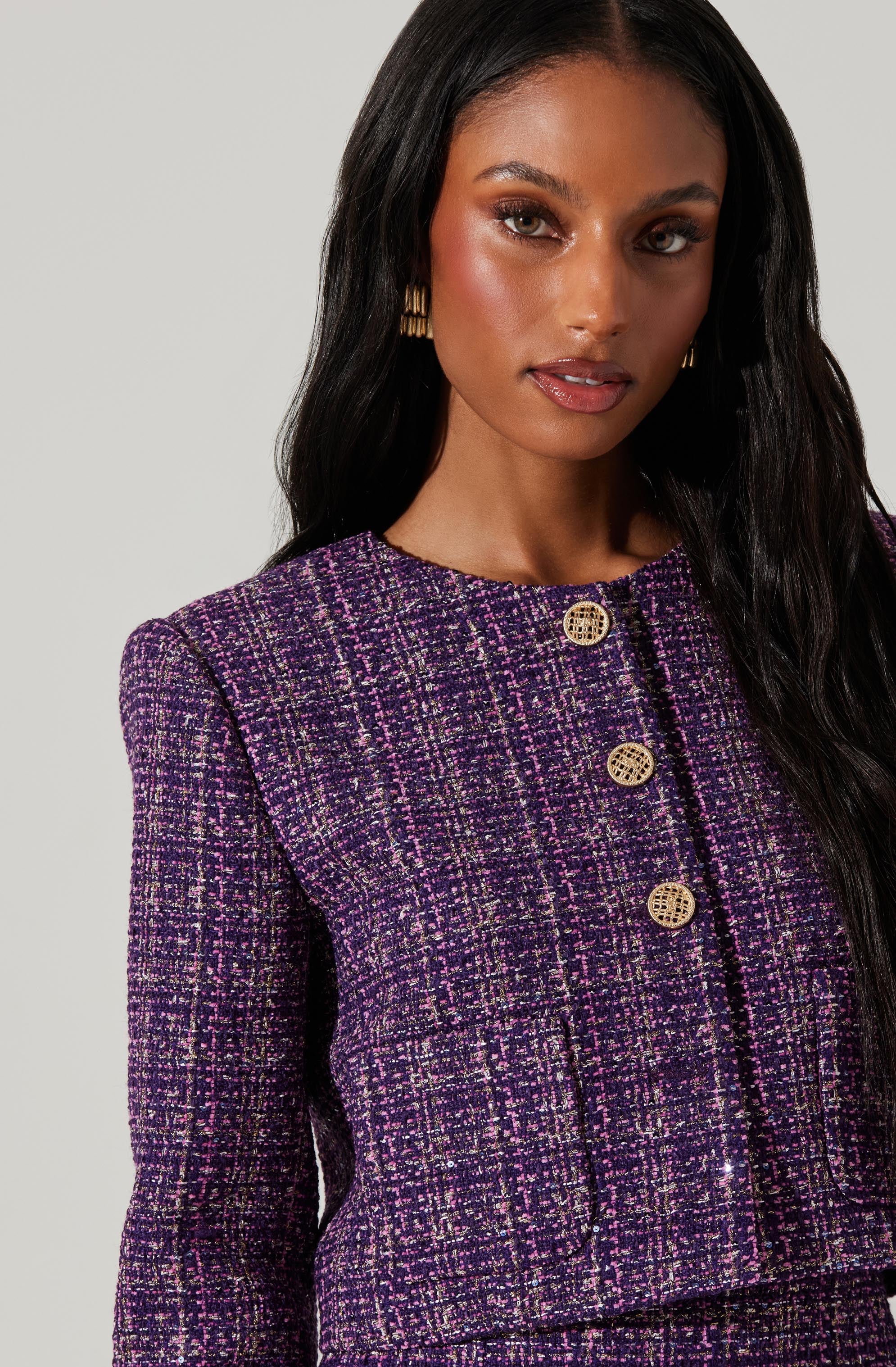 Lyssa Tweed Cropped Jacket-Aljck
