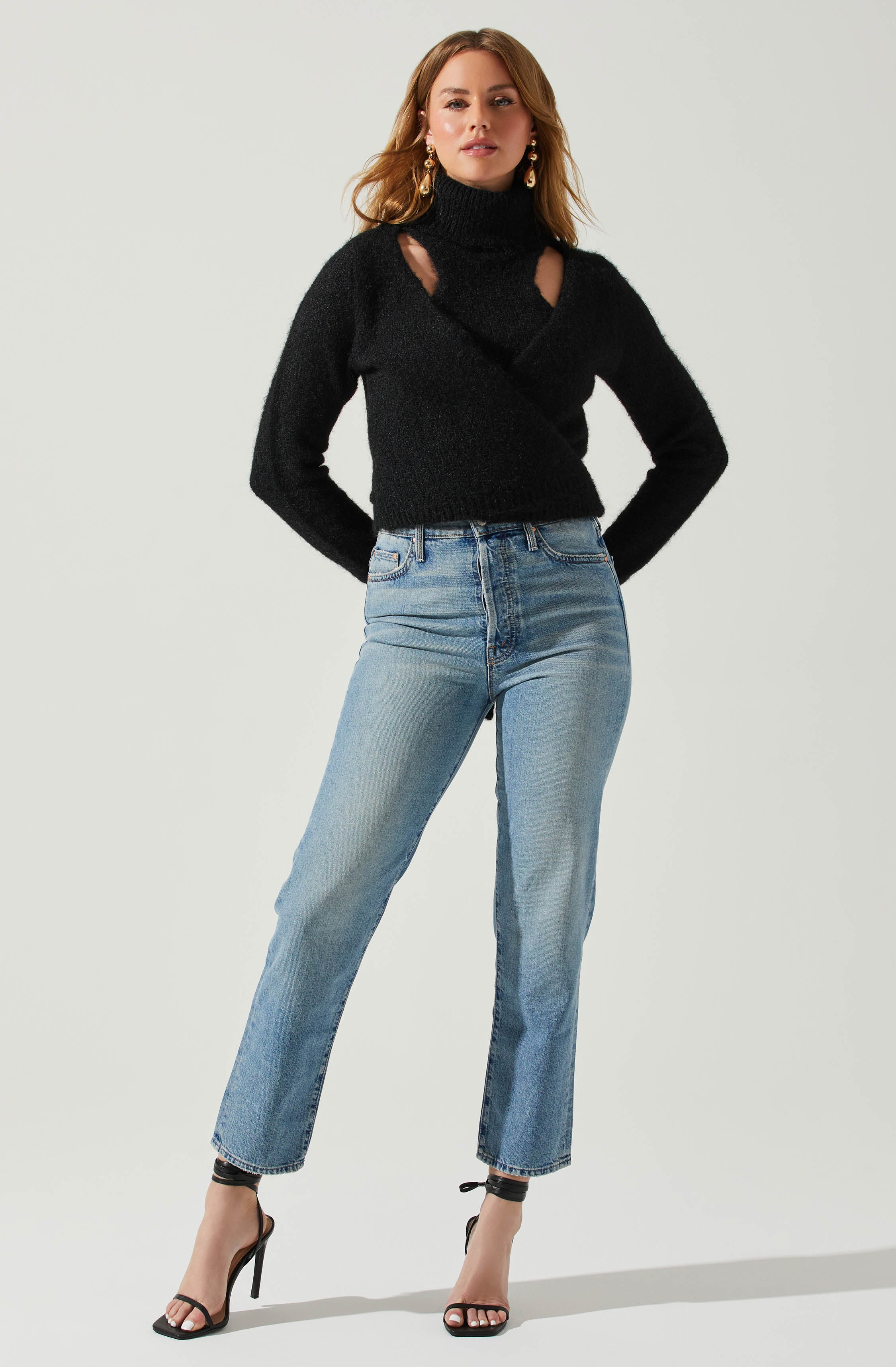 Natasha Wrap Turtleneck Sweater-Aljck