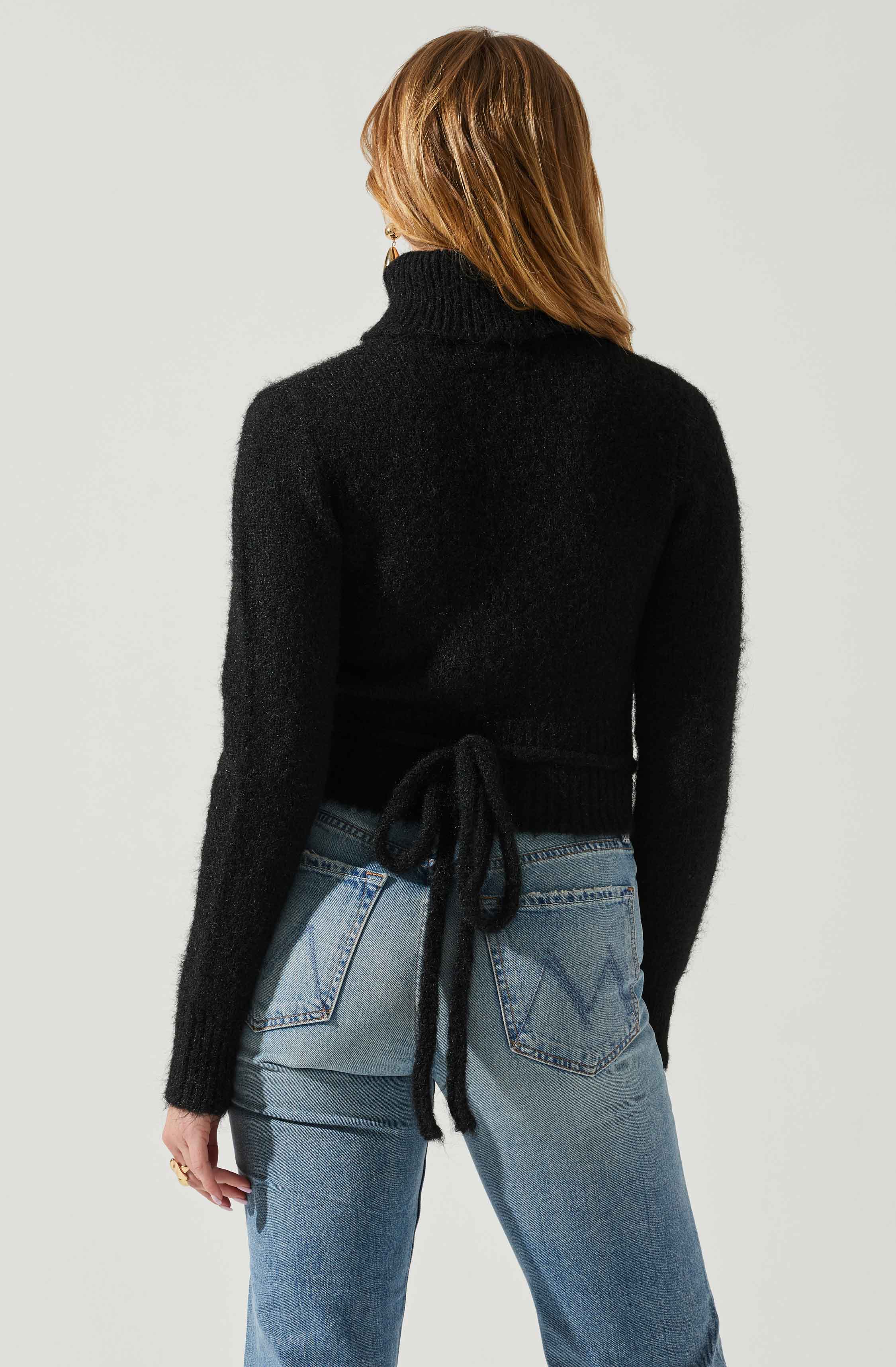 Natasha Wrap Turtleneck Sweater-Aljck