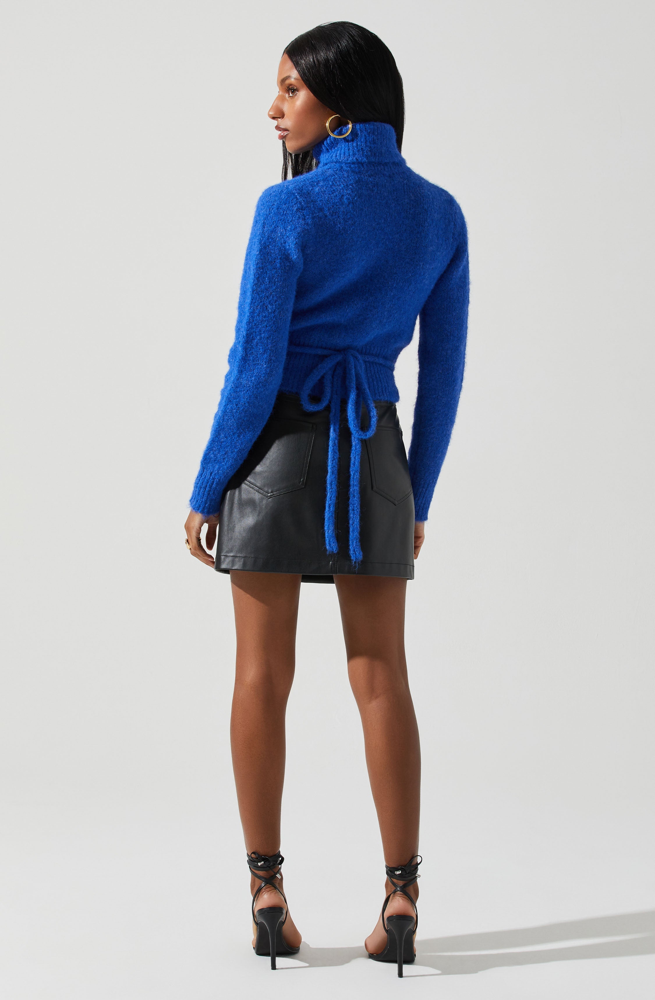 Natasha Wrap Turtleneck Sweater-Aljck