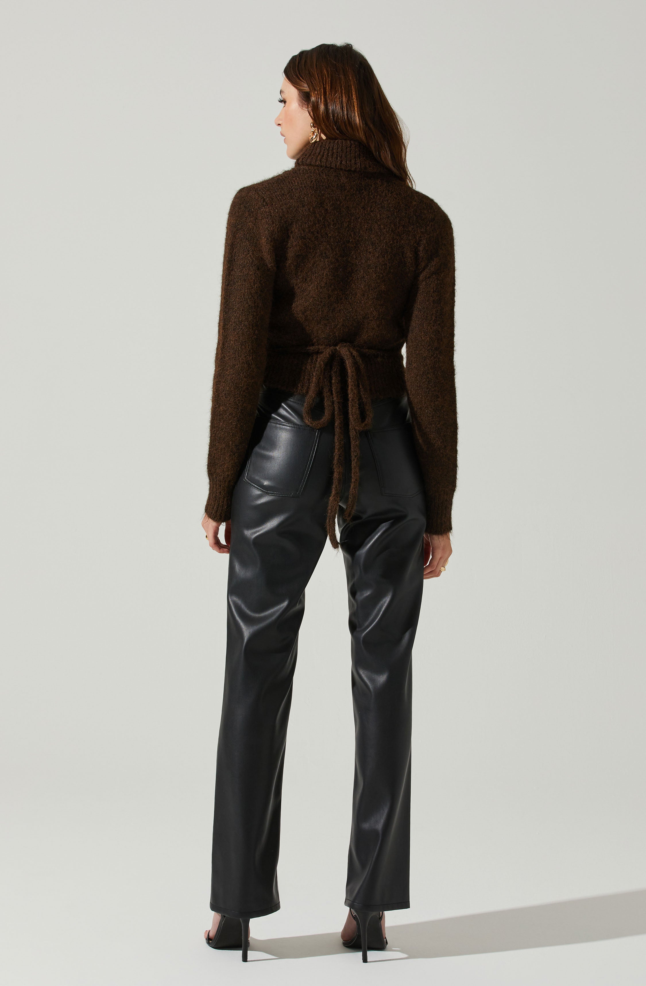 Natasha Wrap Turtleneck Sweater-Aljck