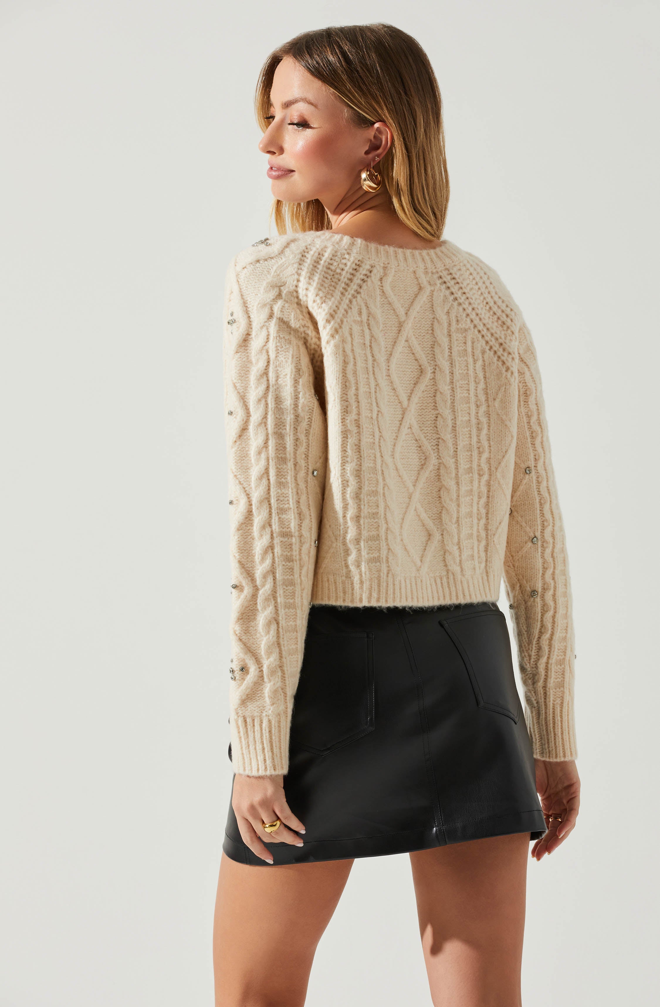 Madison Rhinestone Embellished Sweater-Aljck