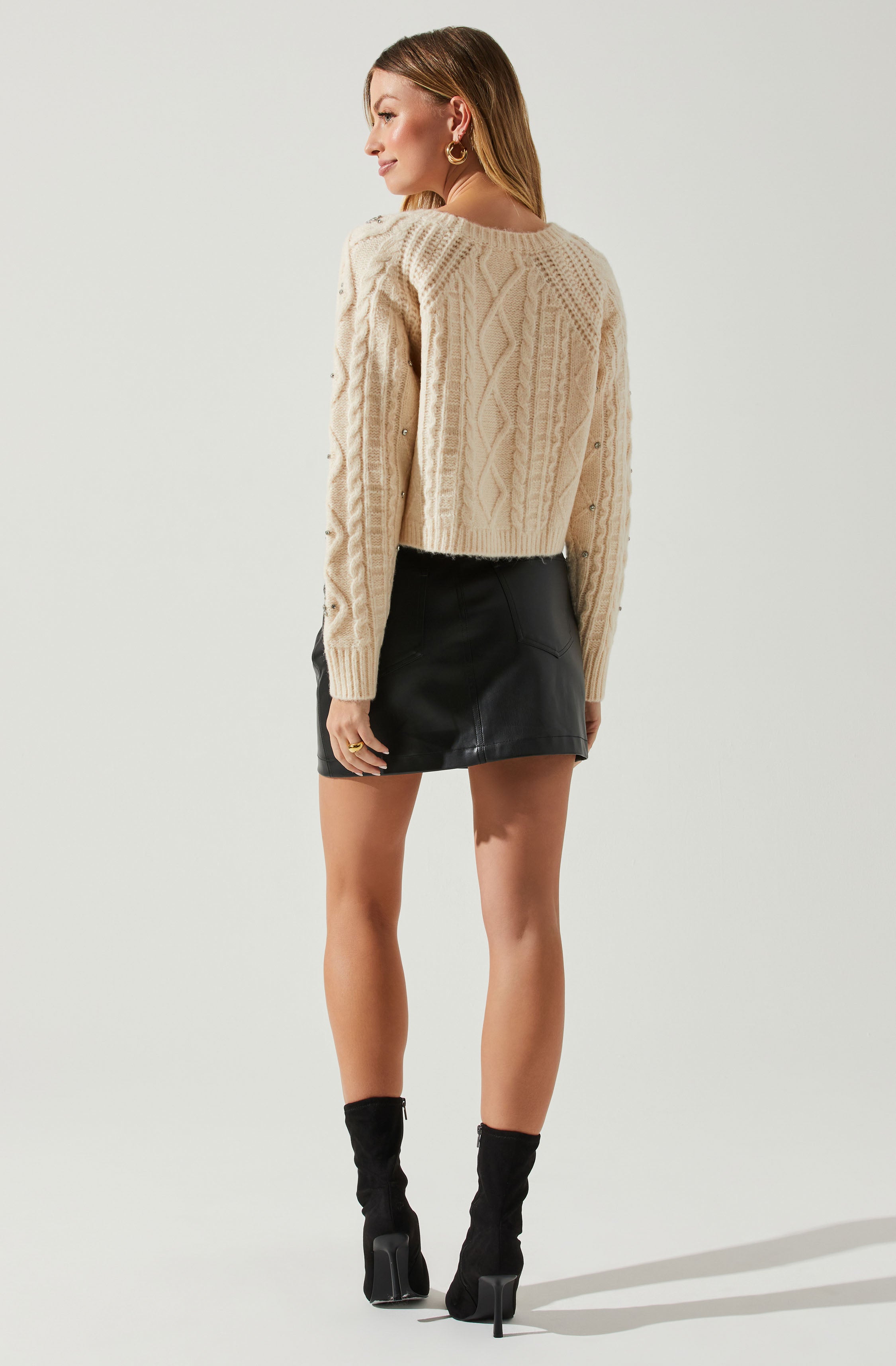 Madison Rhinestone Embellished Sweater-Aljck