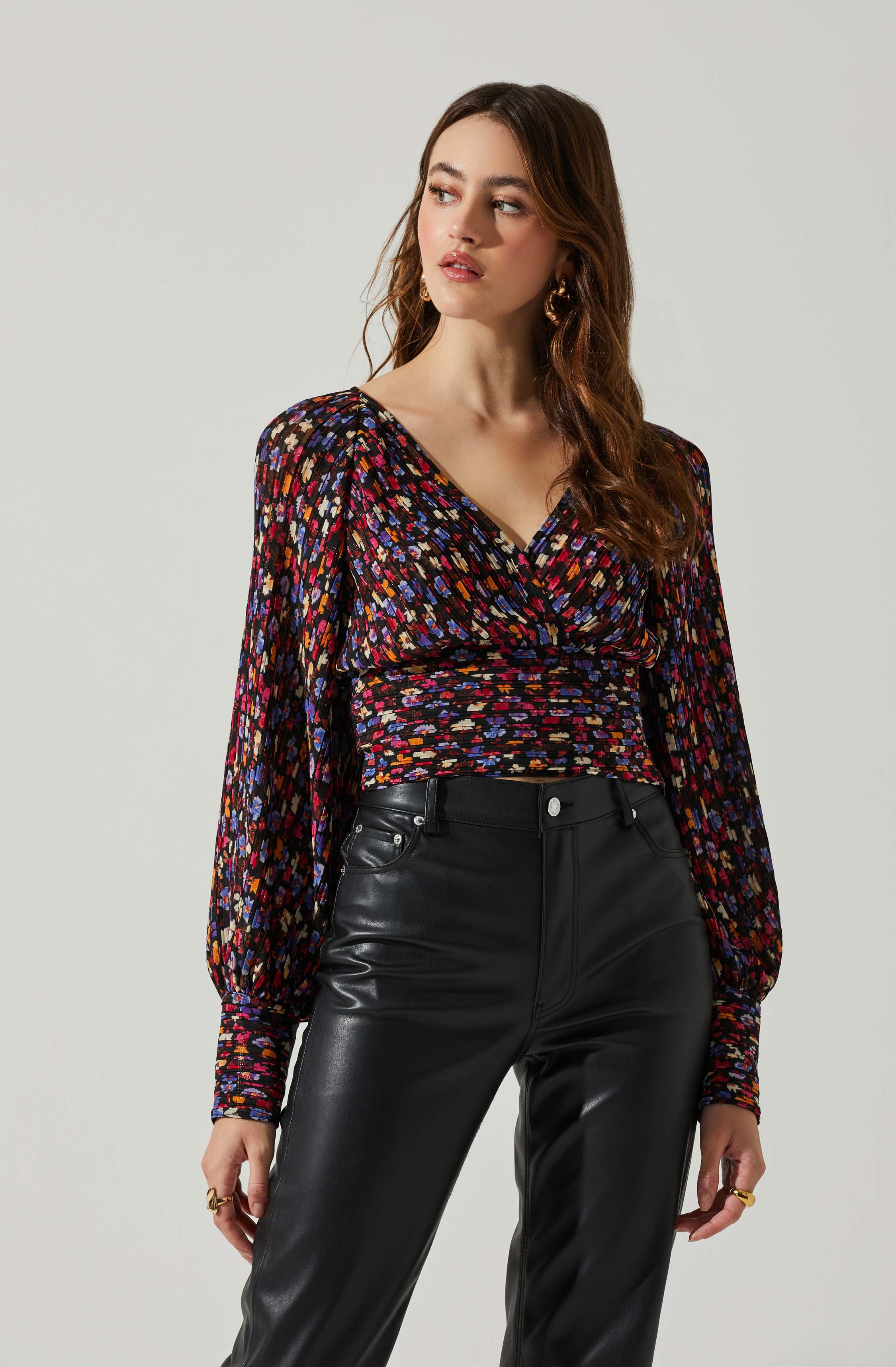 Pernilla Floral Long Sleeve Top-Aljck