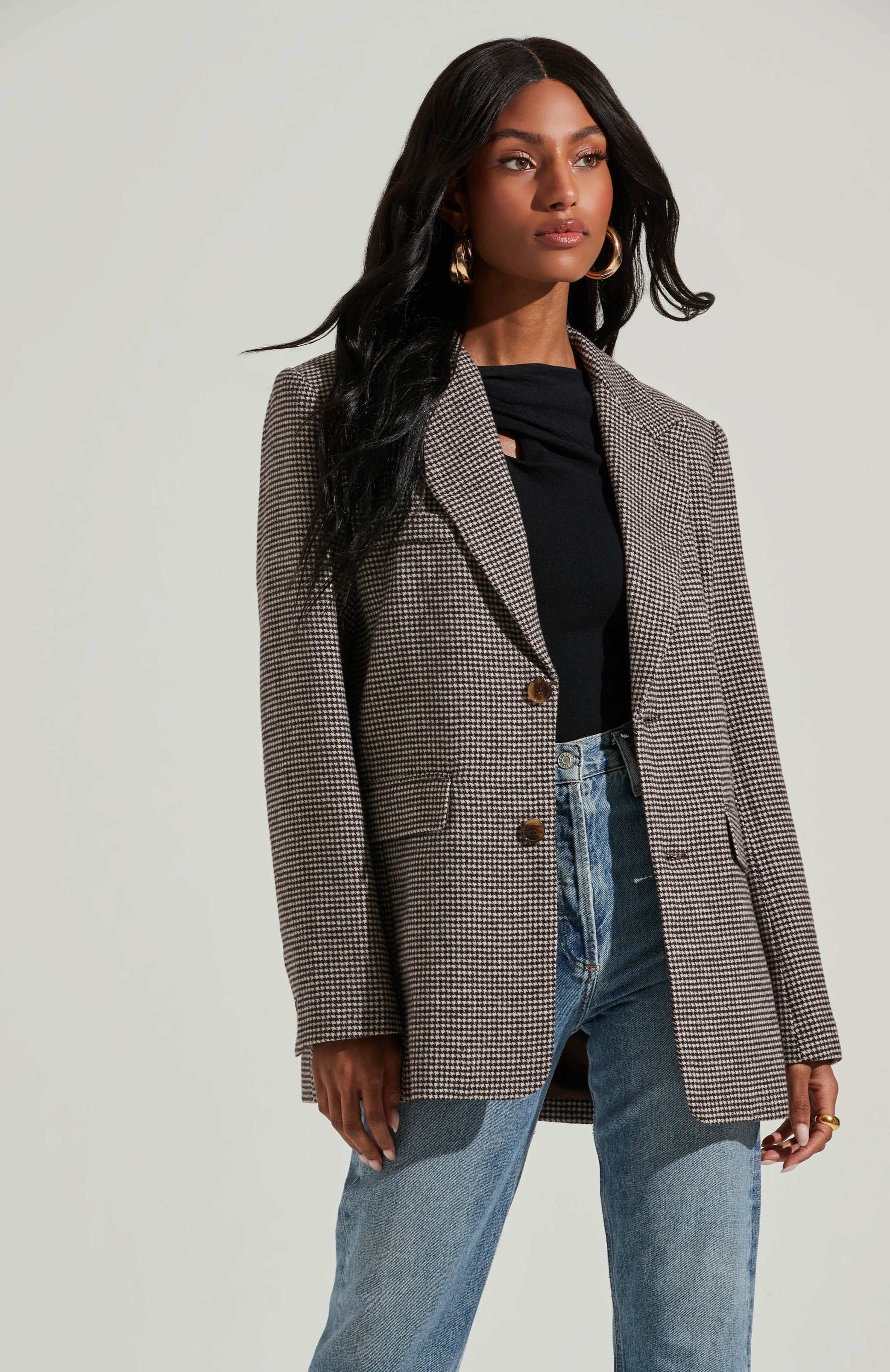 Pauline Plaid Oversized Blazer-Aljck