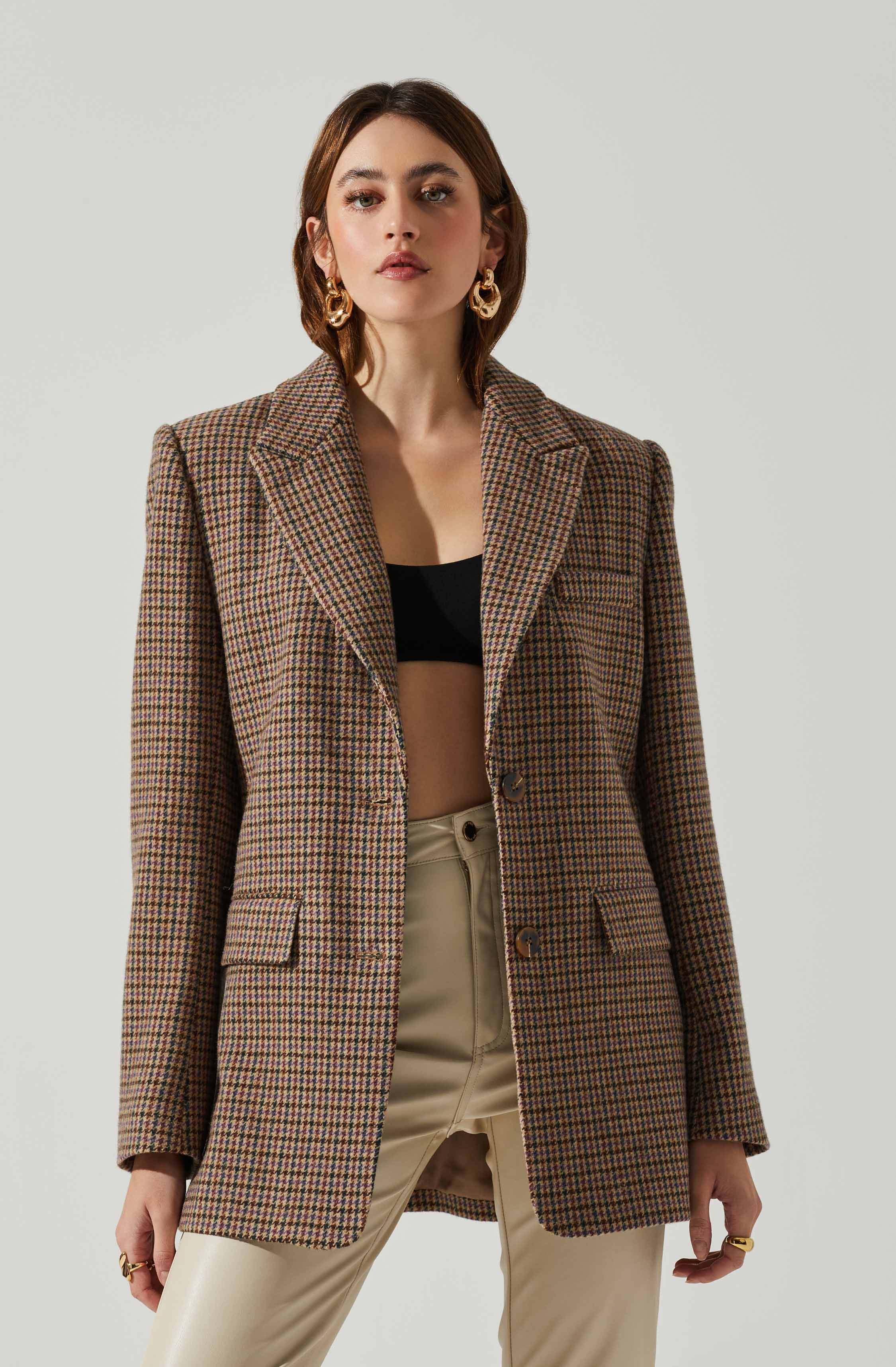 Pauline Plaid Oversized Blazer-Aljck