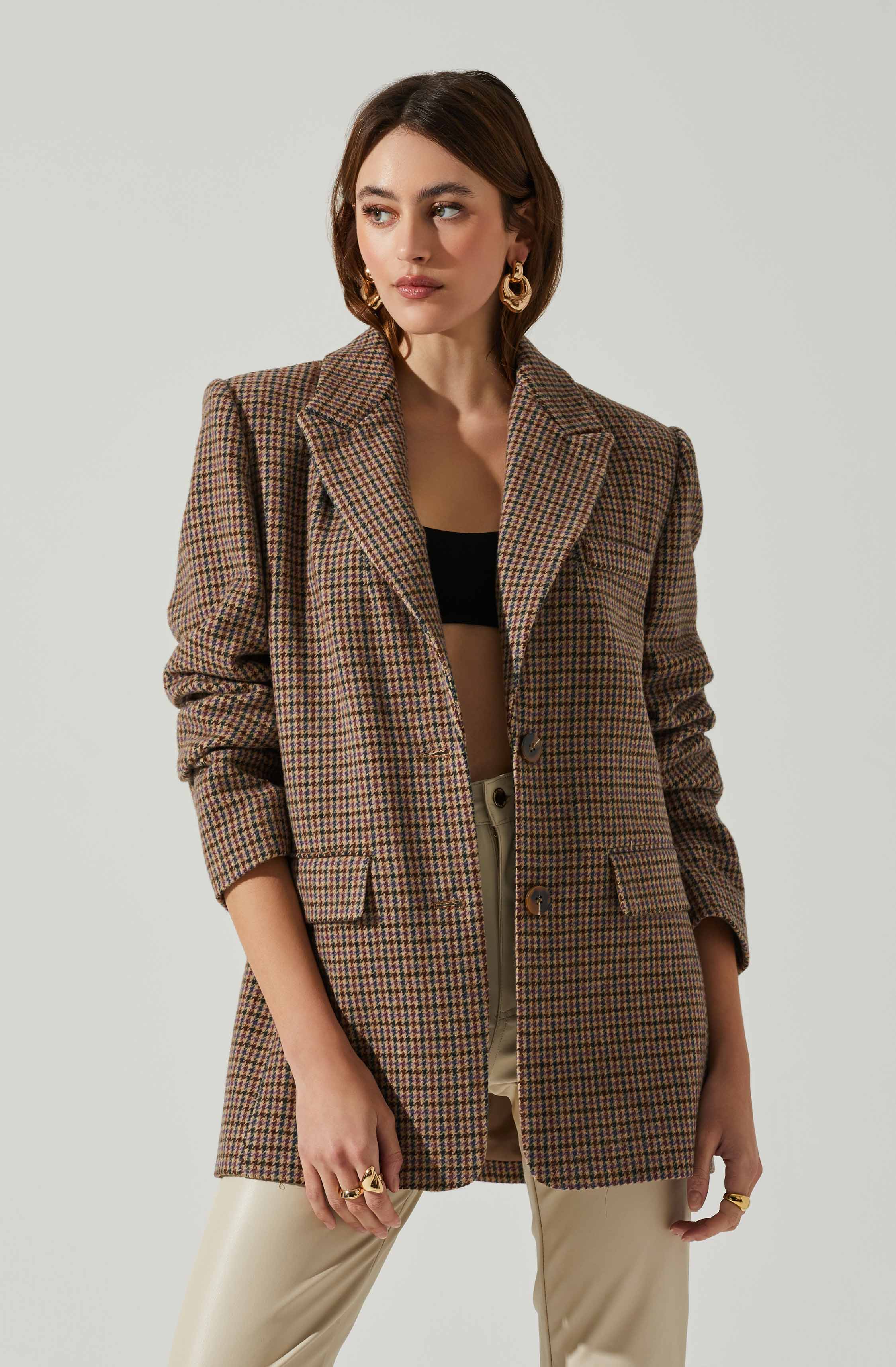 Pauline Plaid Oversized Blazer-Aljck