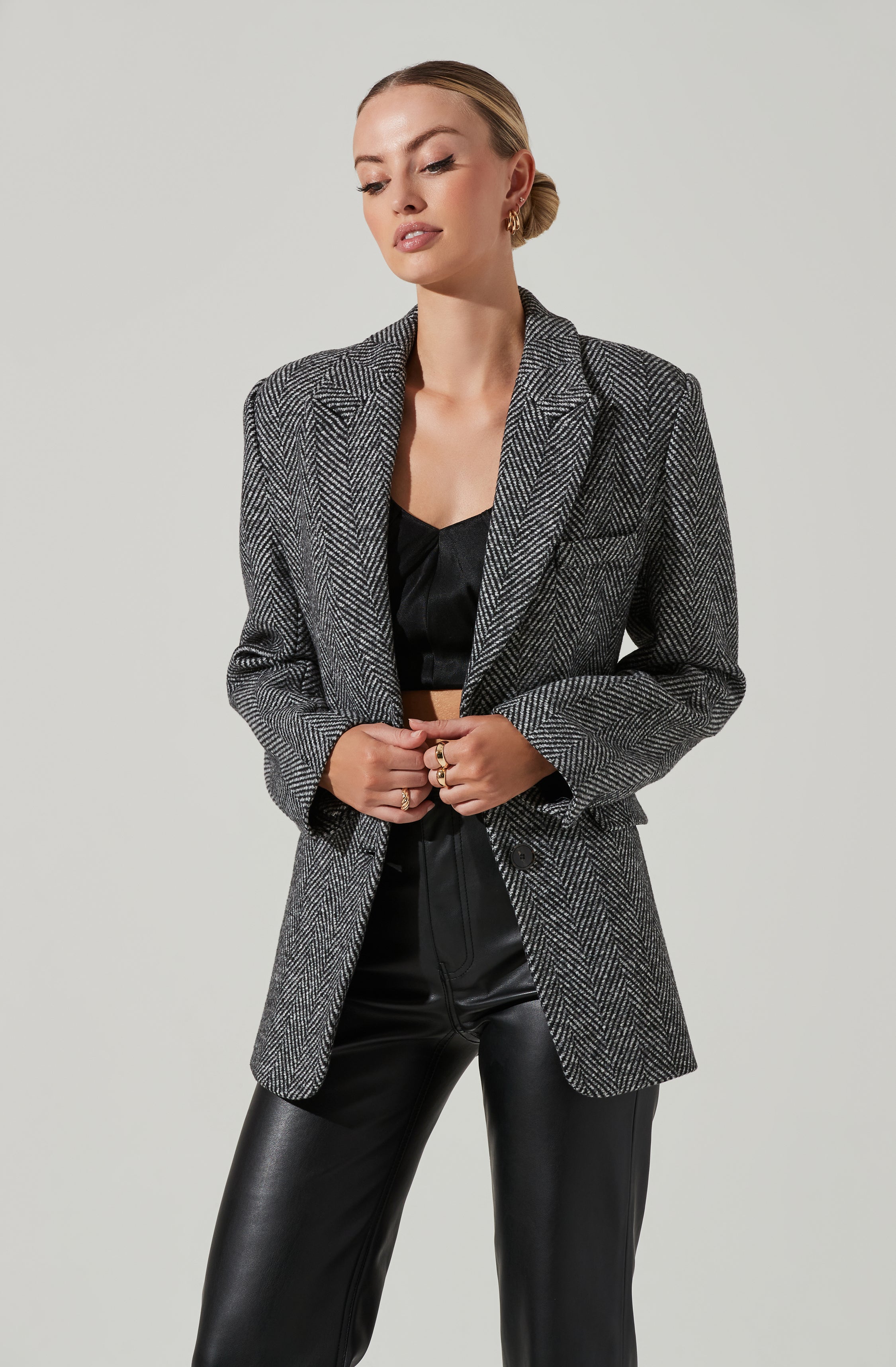 Pauline Herringbone Blazer-Aljck