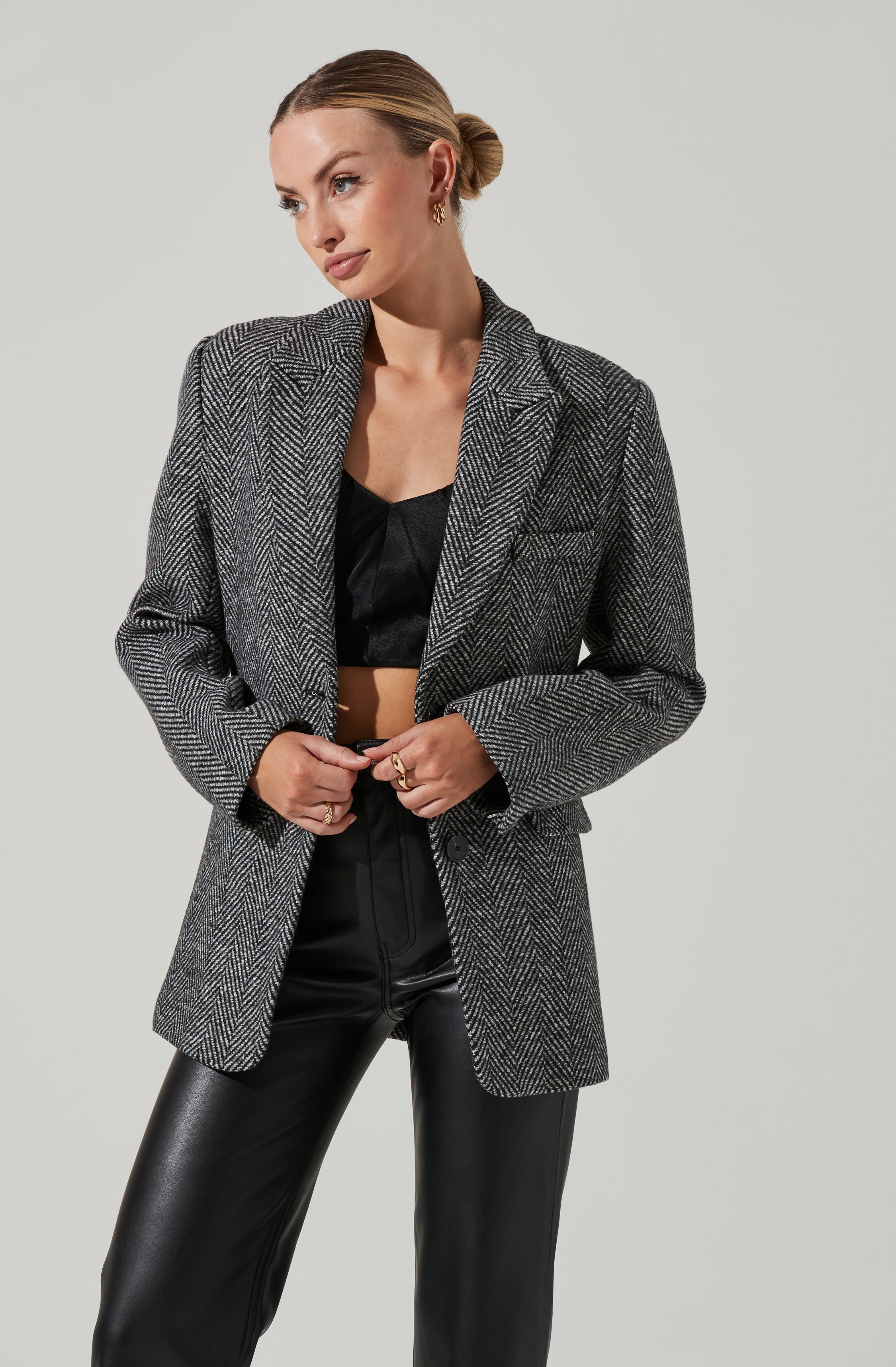Pauline Herringbone Blazer-Aljck