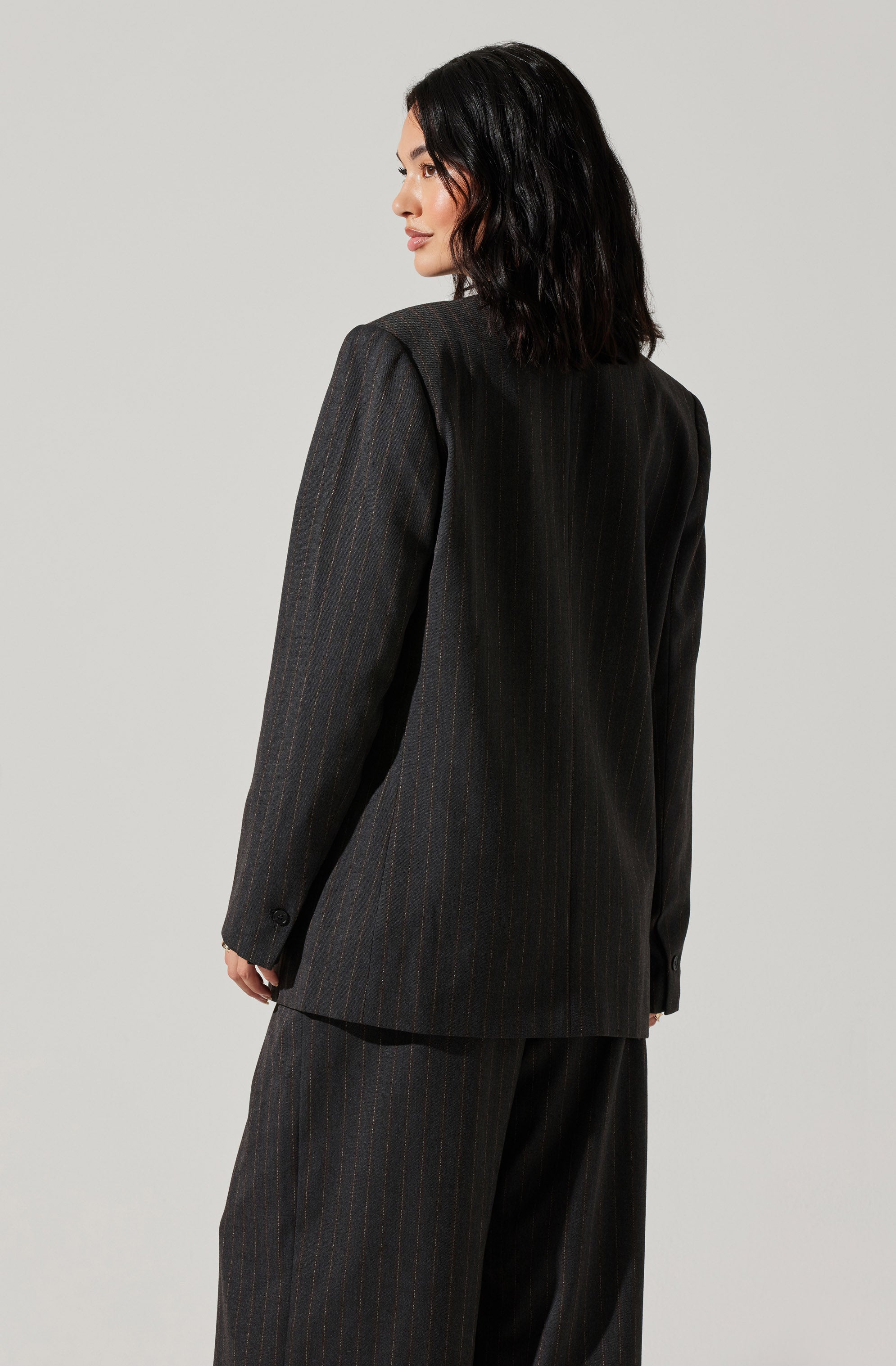 Pauline Pinstripe Oversized Blazer-Aljck