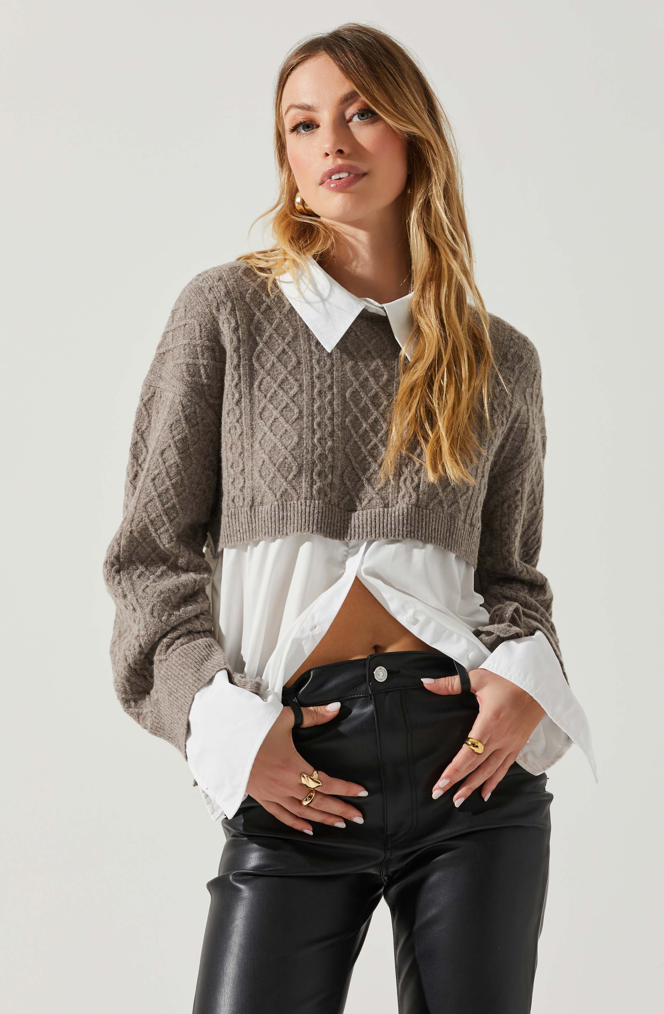Carol Mixed-Media Sweater-Aljck
