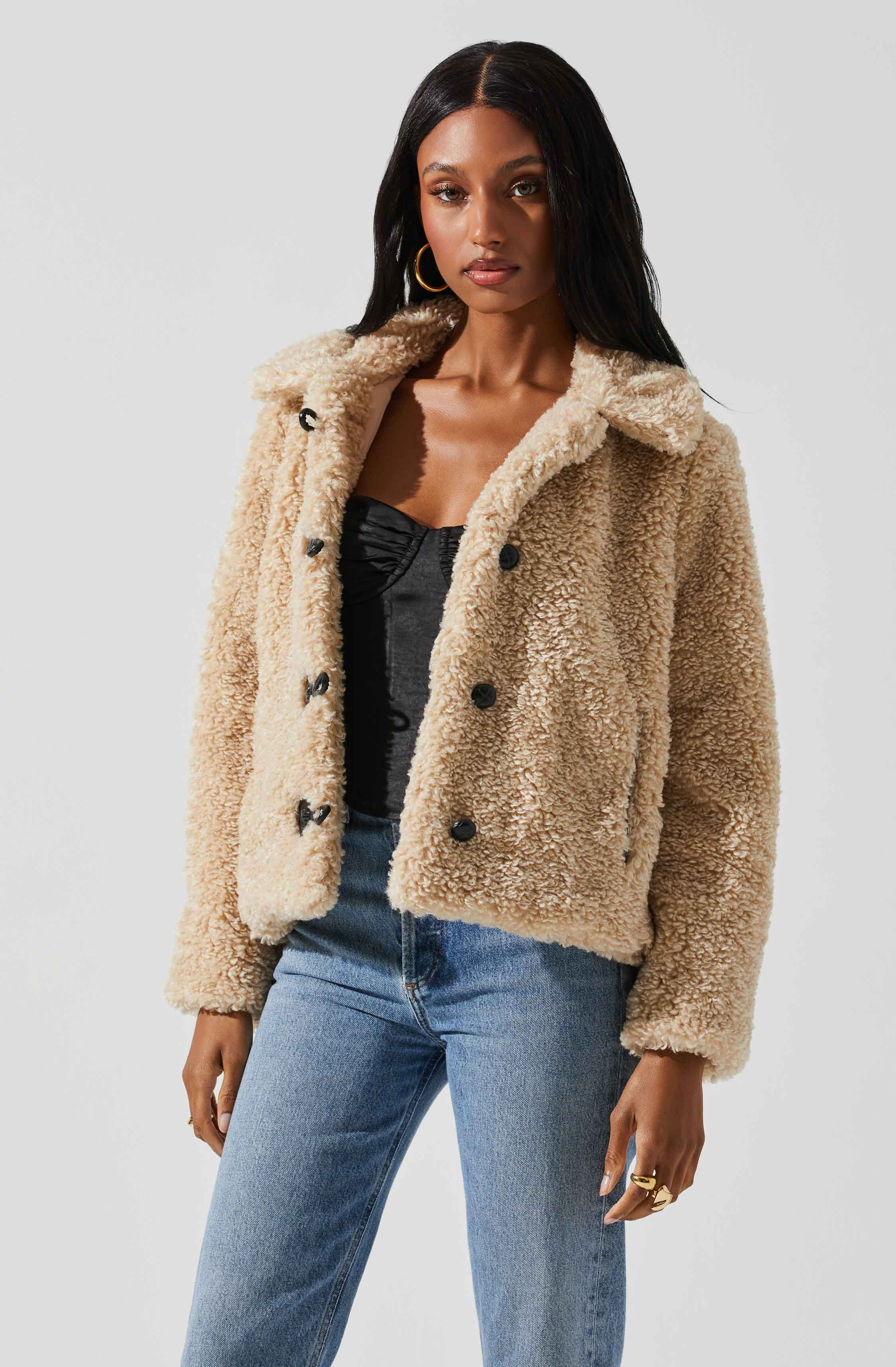 Miley Faux Sherpa Jacket-Aljck