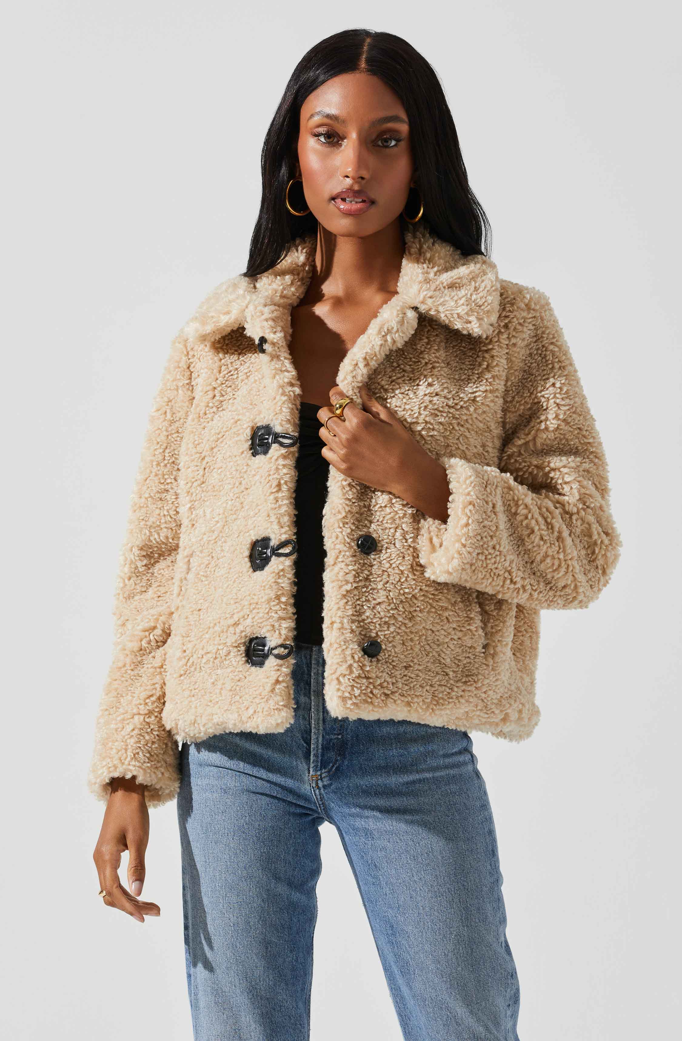 Miley Faux Sherpa Jacket-Aljck