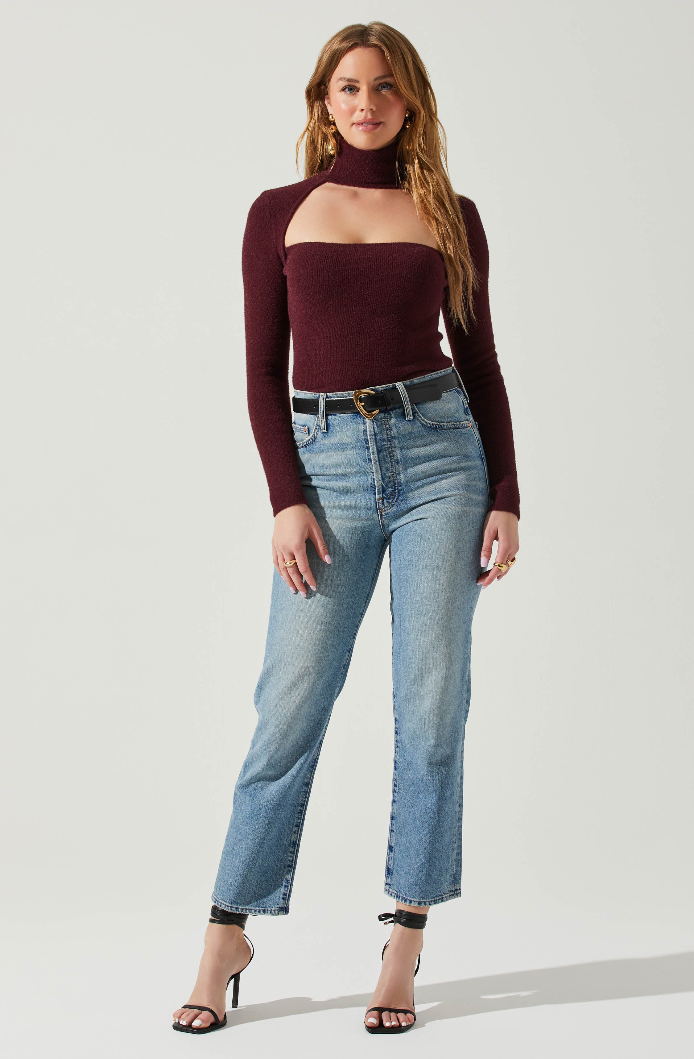 Izabella Turtleneck Cutout Sweater-Aljck