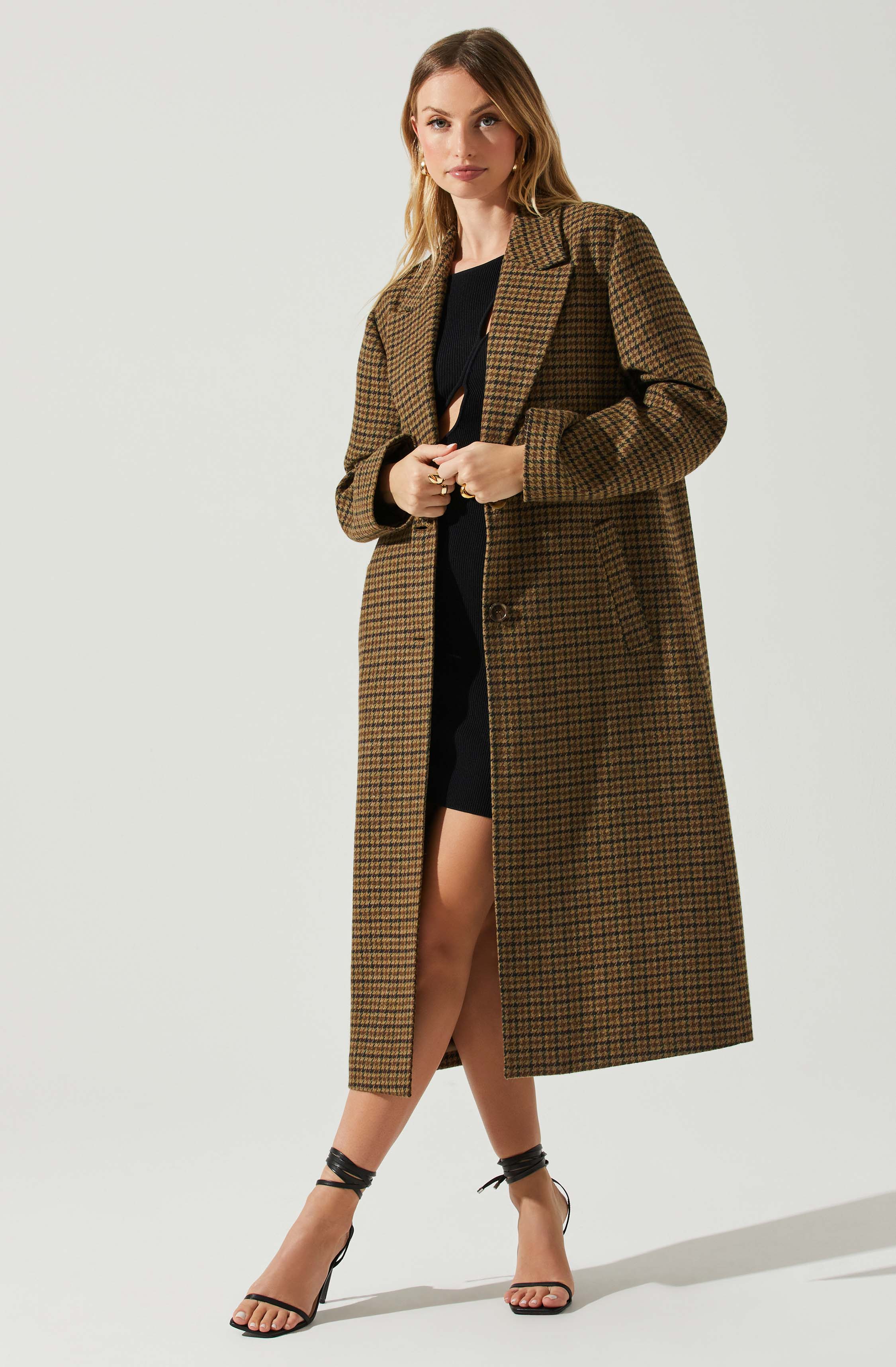 Sonya Plaid Oversized Coat-Aljck
