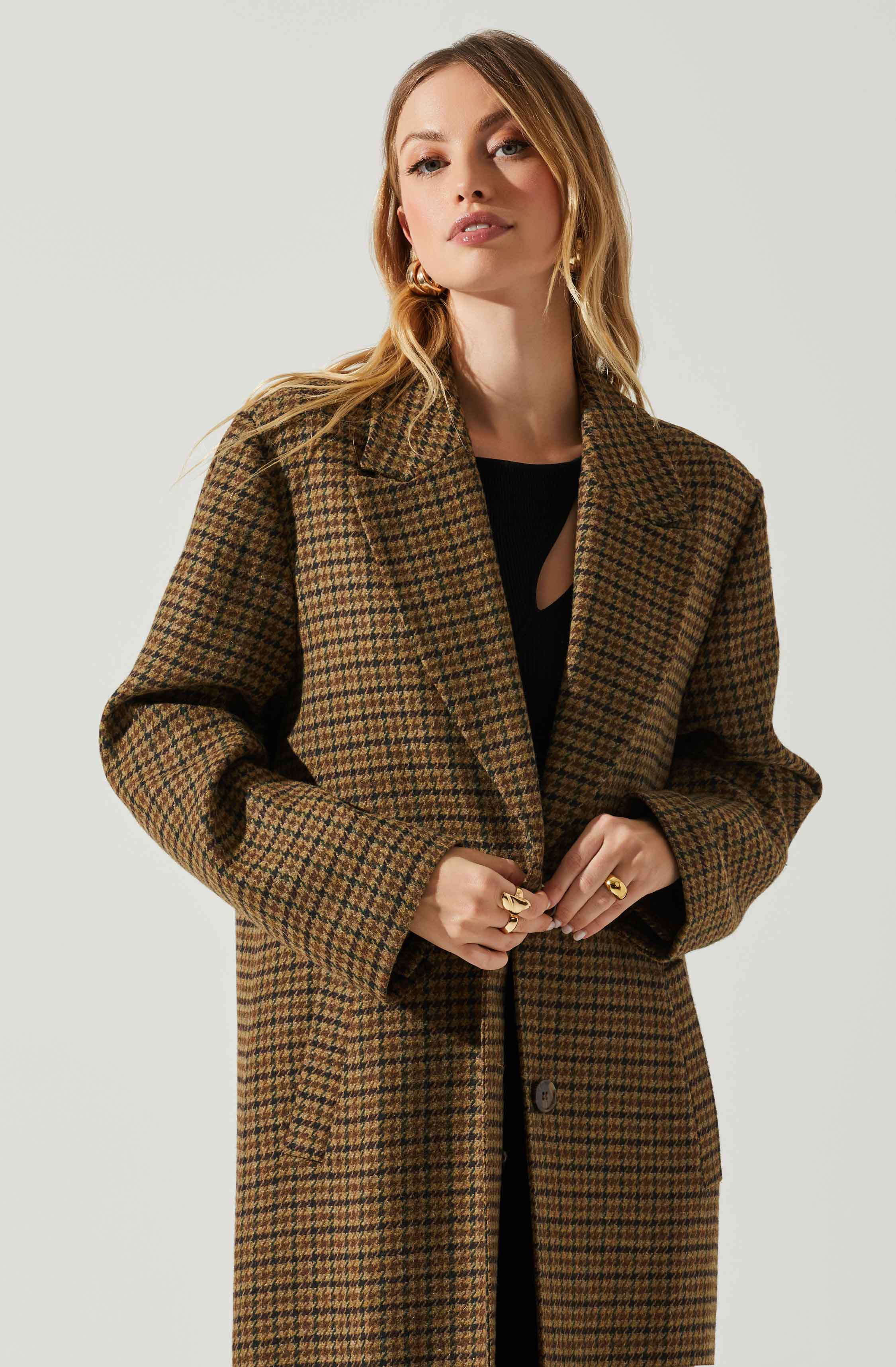 Sonya Plaid Oversized Coat-Aljck