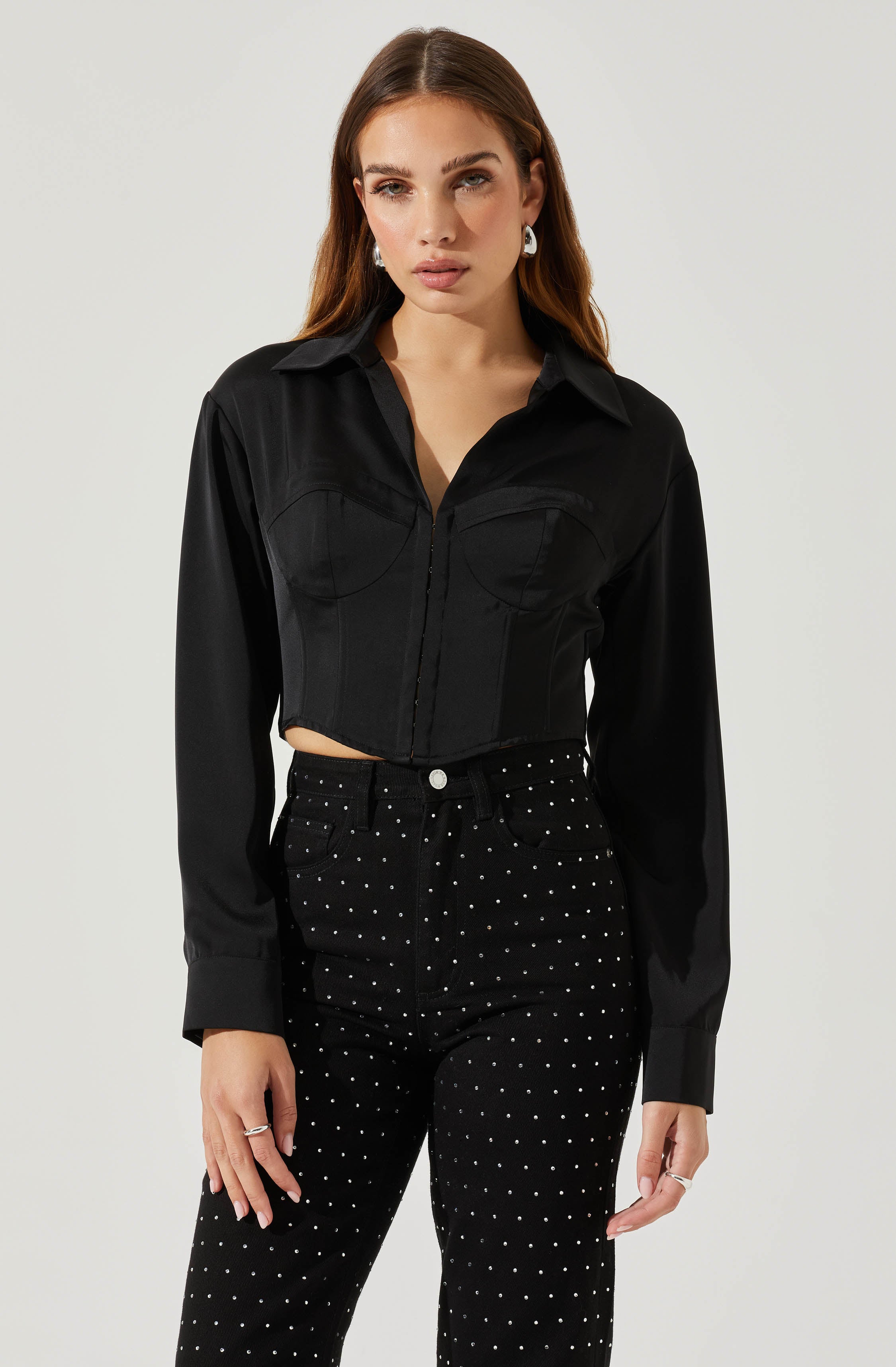 Valerie Long Sleeve Corset Top-Aljck