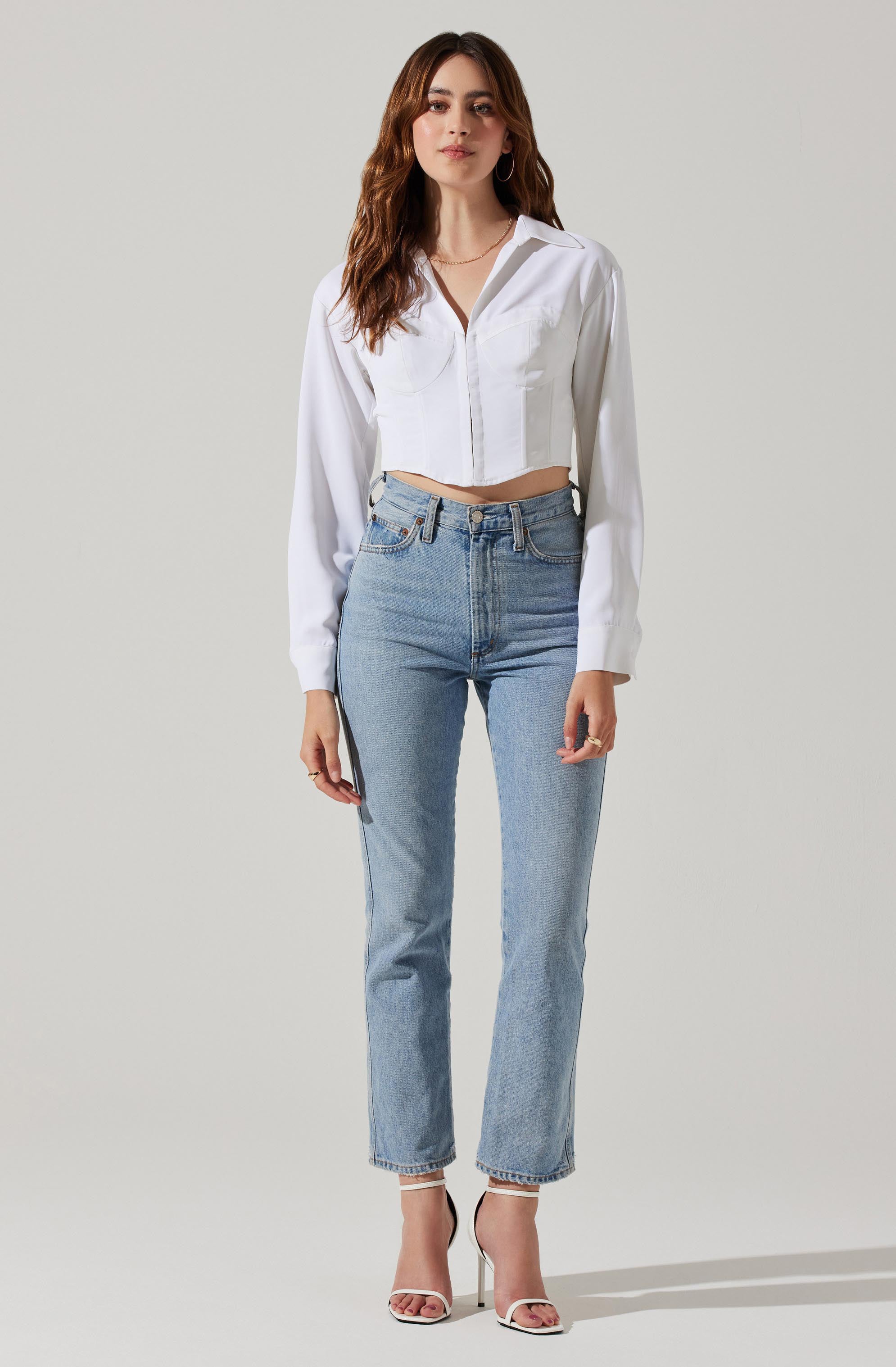 Valerie Long Sleeve Corset Top-Aljck