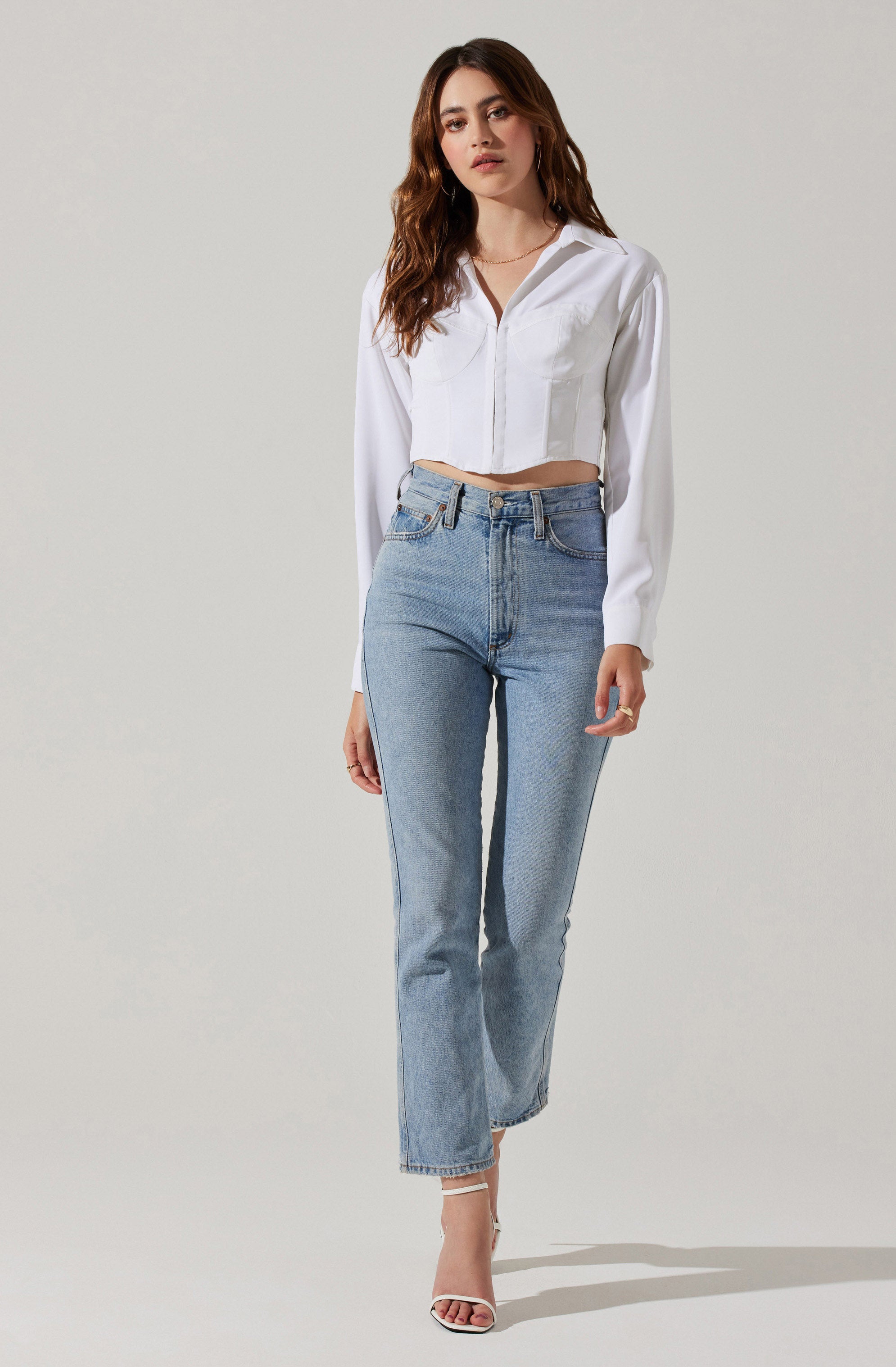 Valerie Long Sleeve Corset Top-Aljck