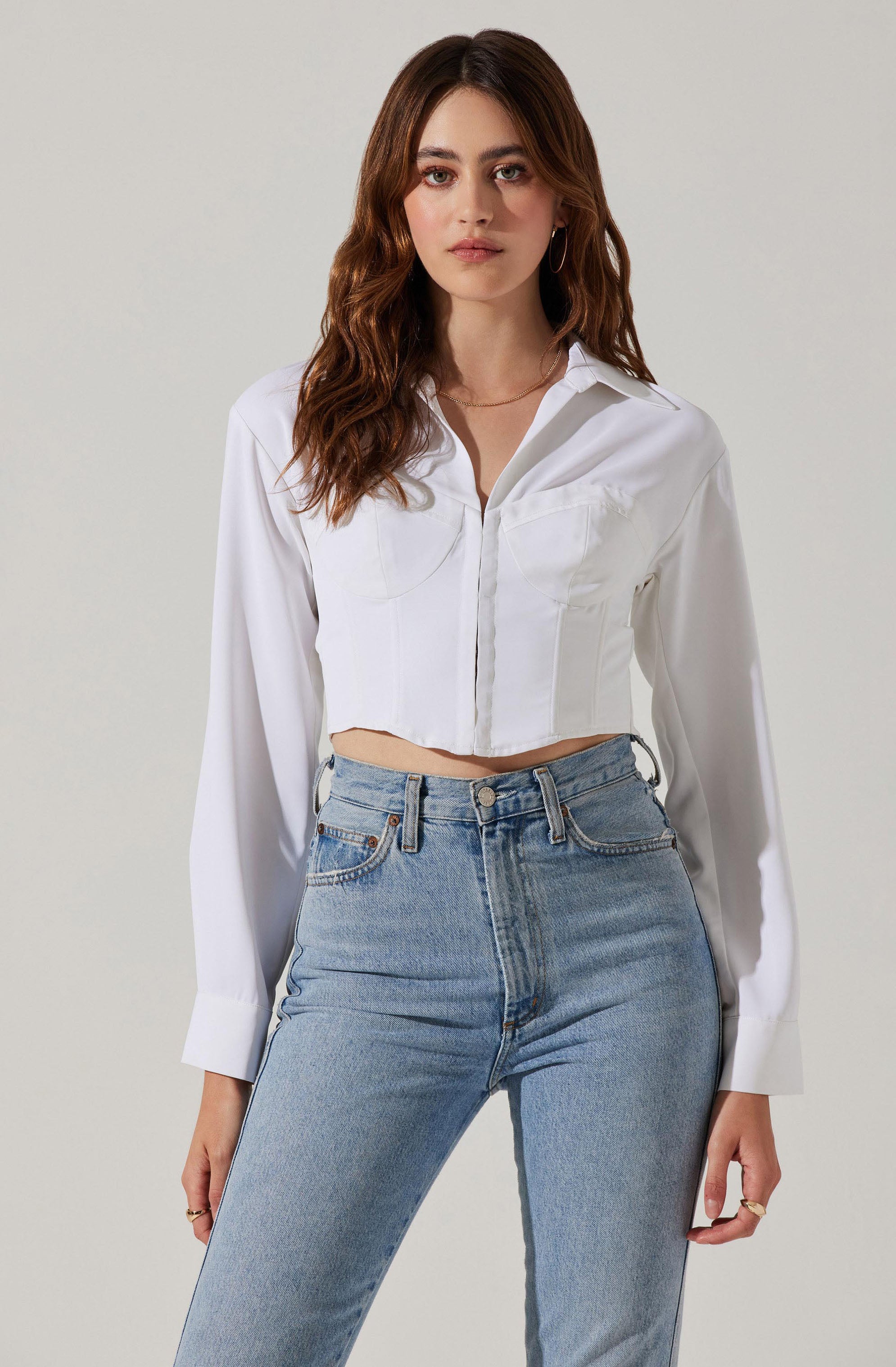 Valerie Long Sleeve Corset Top-Aljck