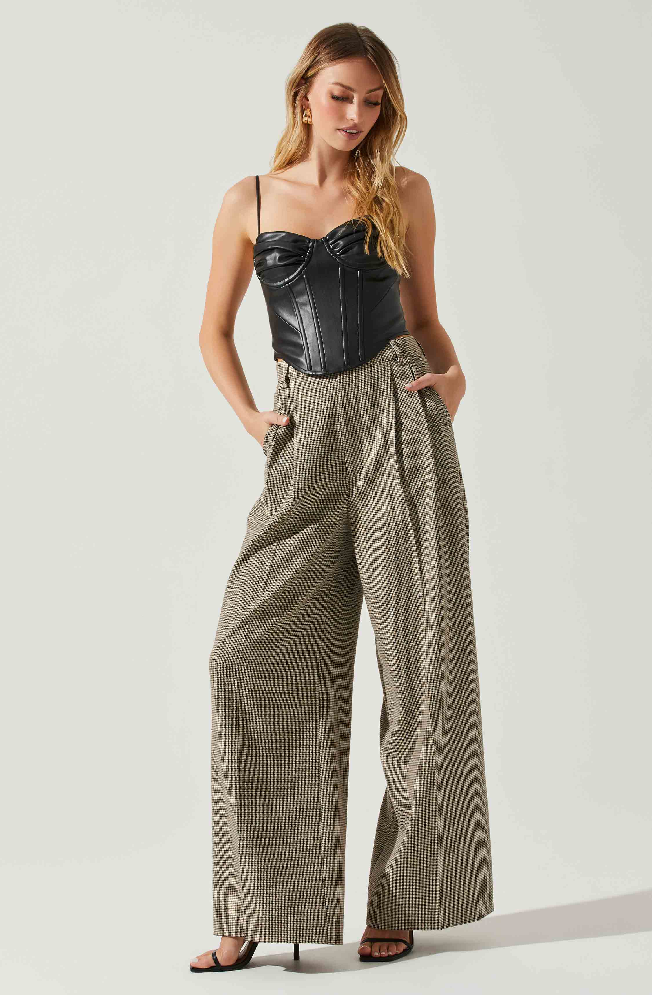 Trishna Faux Leather Corset Top-Aljck