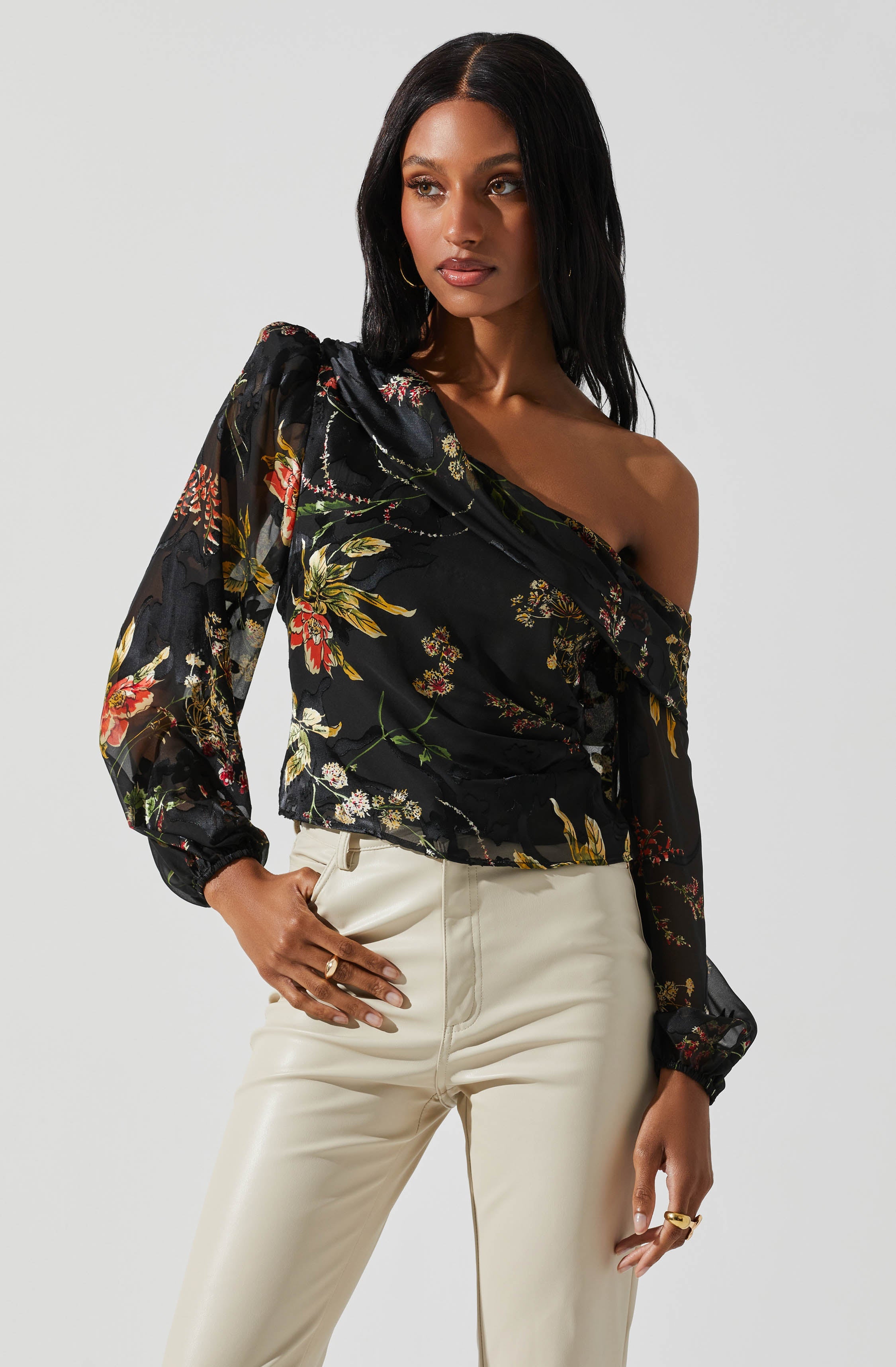 Reign Floral Off Shoulder Top-Aljck