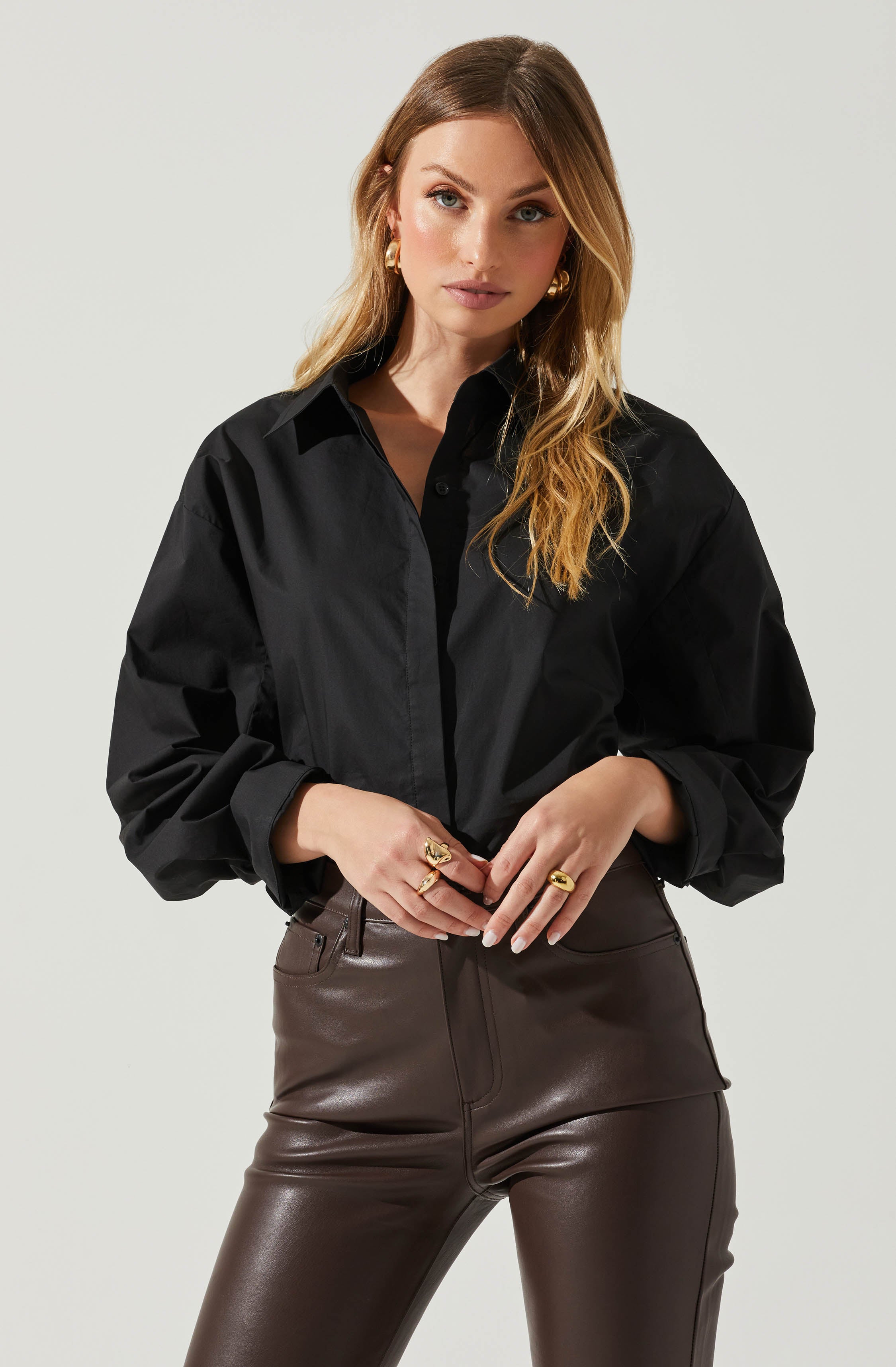 Sienna Cutout Button Up Top-Aljck