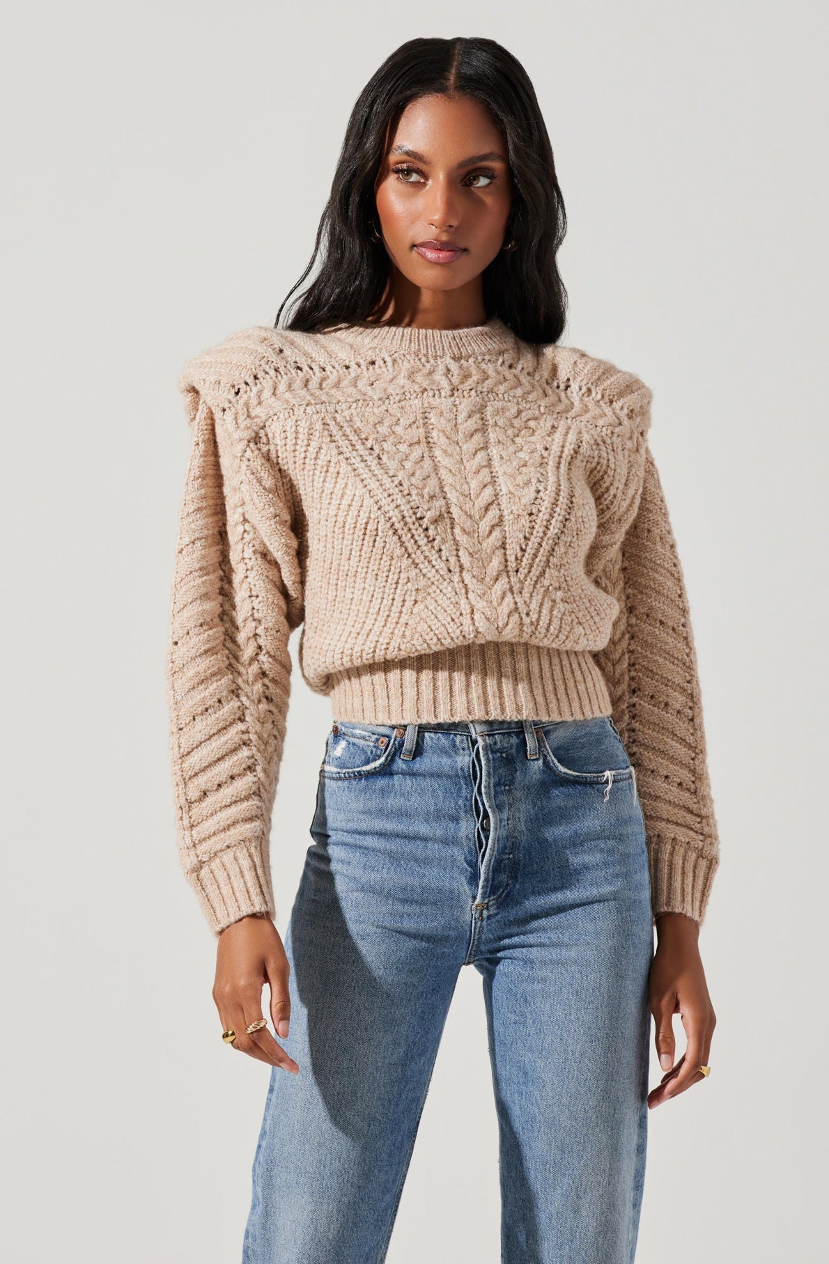 Tabitha Cable Knit Sweater-Aljck