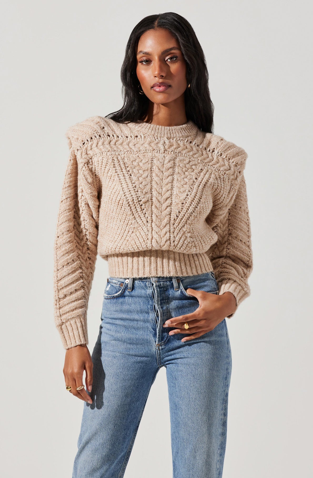 Tabitha Cable Knit Sweater-Aljck