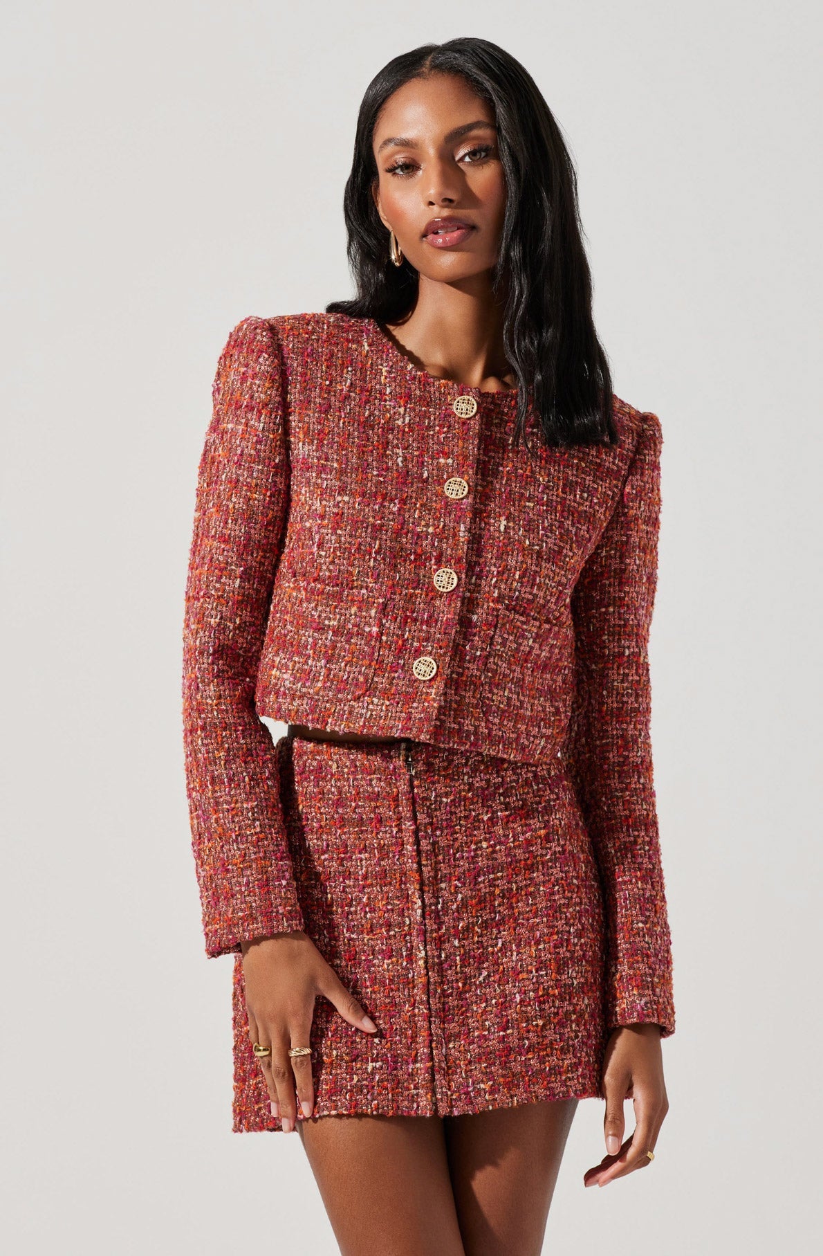 Milena Cropped Tweed Jacket-Aljck