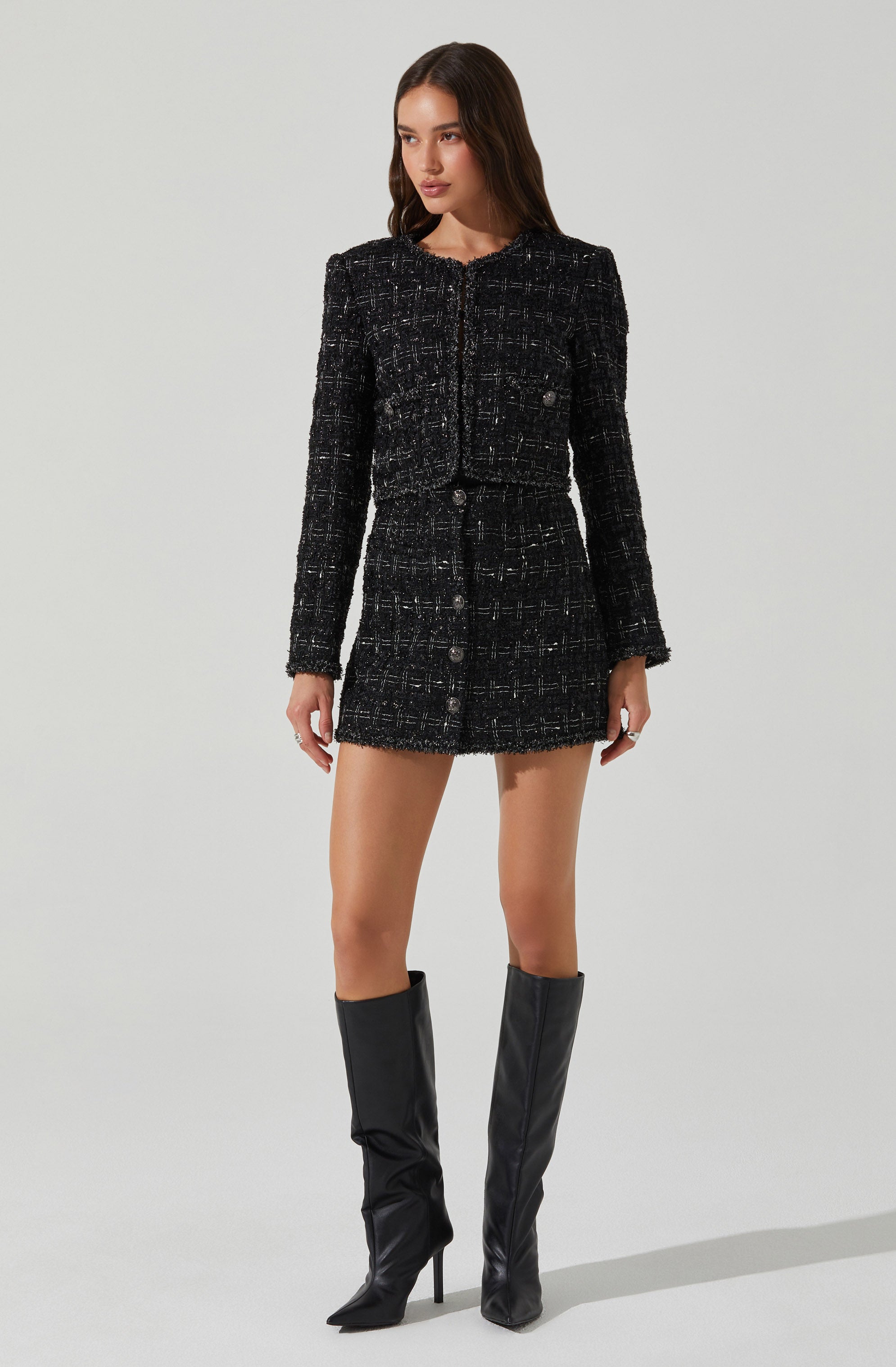 Milena Boxy Tweed Jacket-Aljck