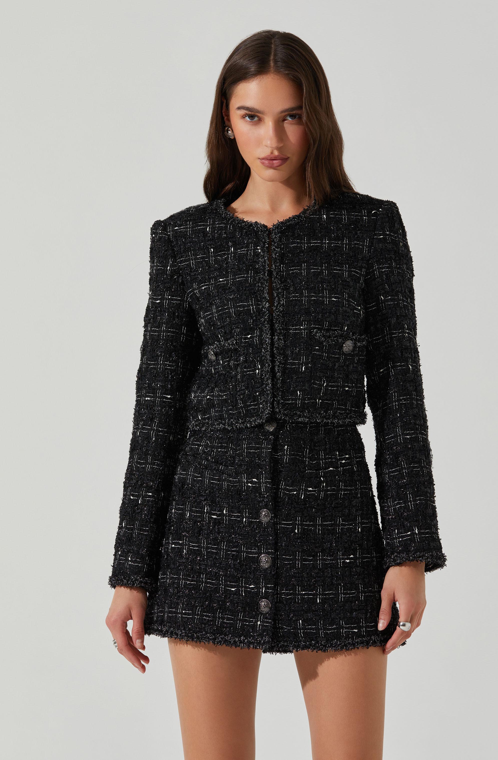 Milena Boxy Tweed Jacket-Aljck