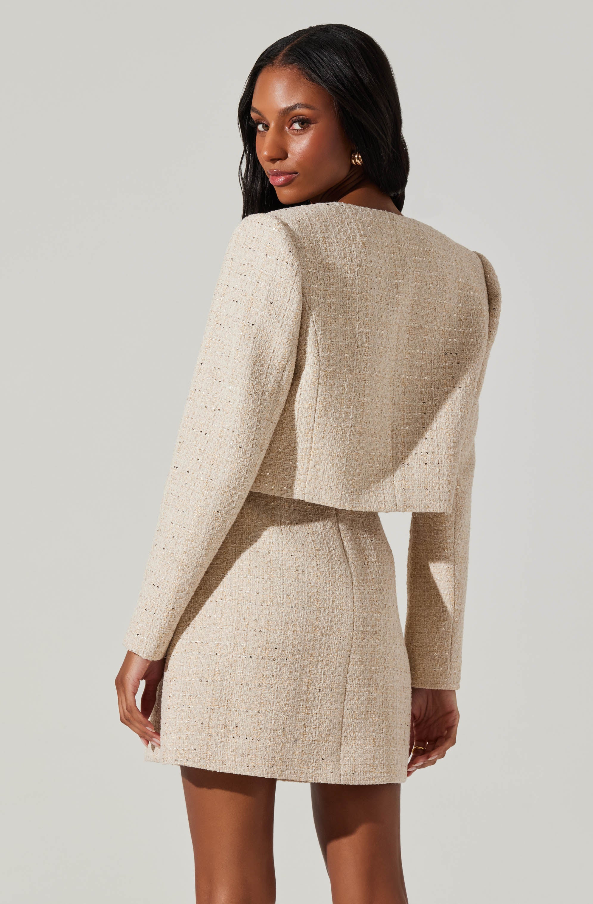 Milena Cropped Tweed Jacket-Aljck