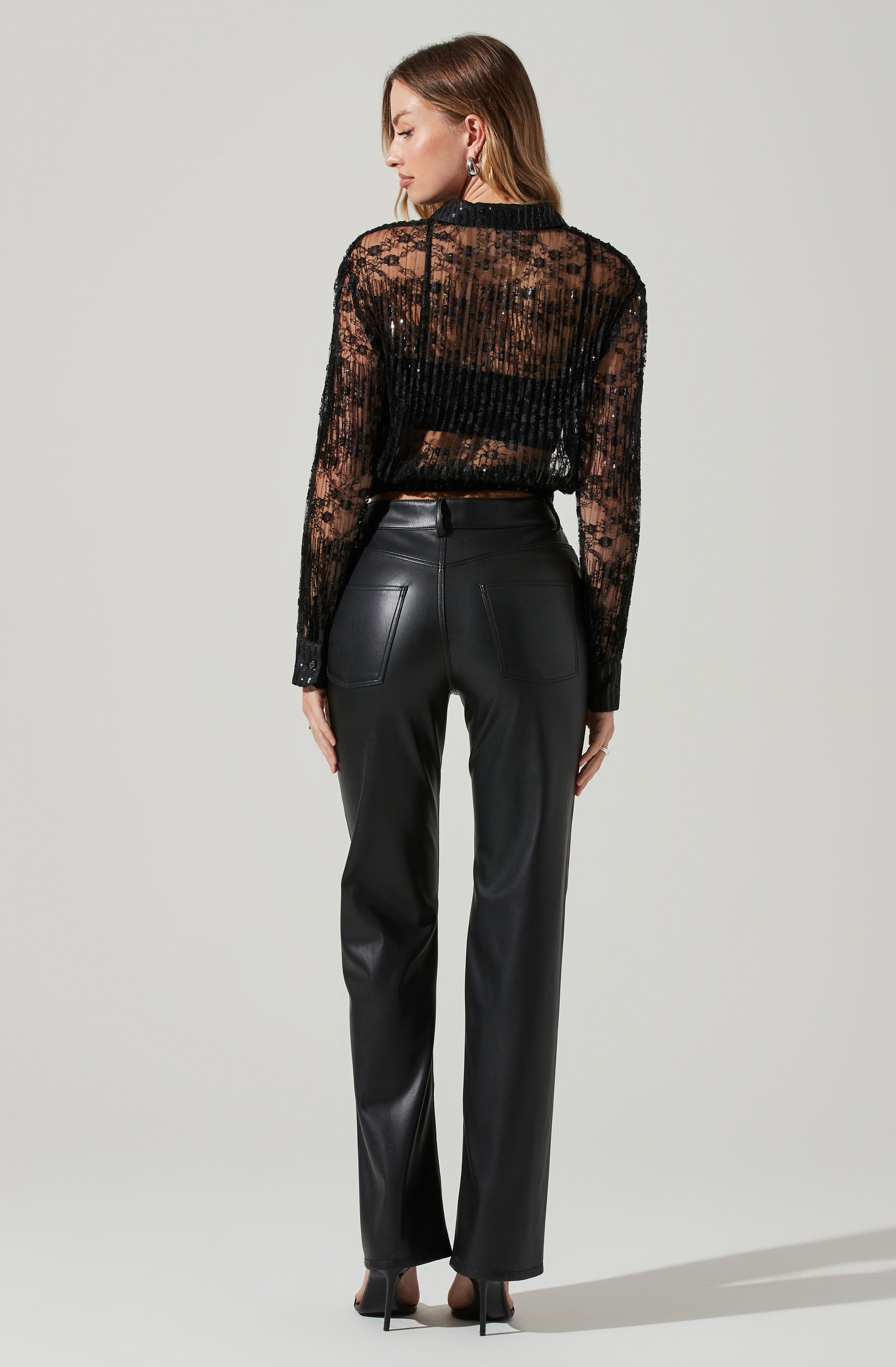 Piora Lace Button Down Top-Aljck