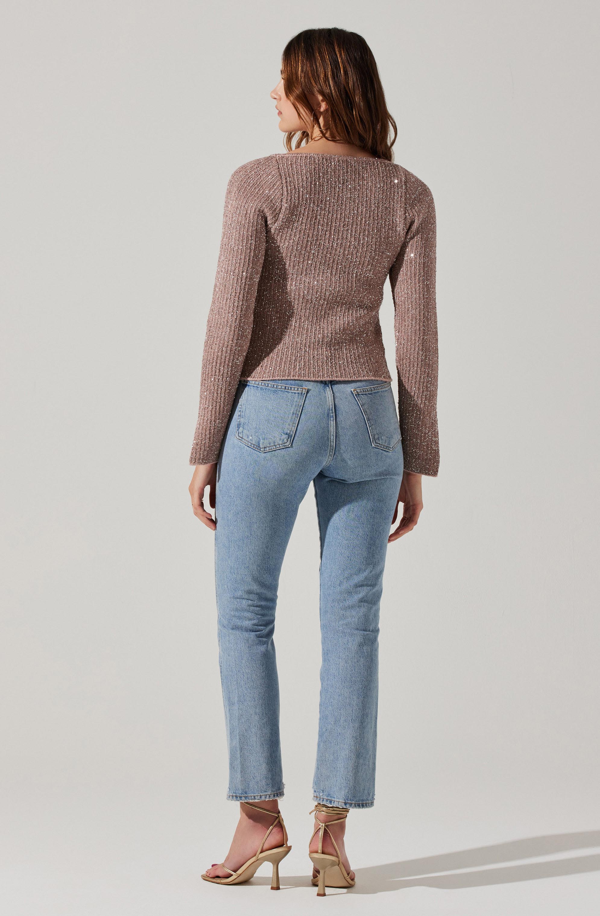 Marina Embellished Square Neck Sweater-Aljck