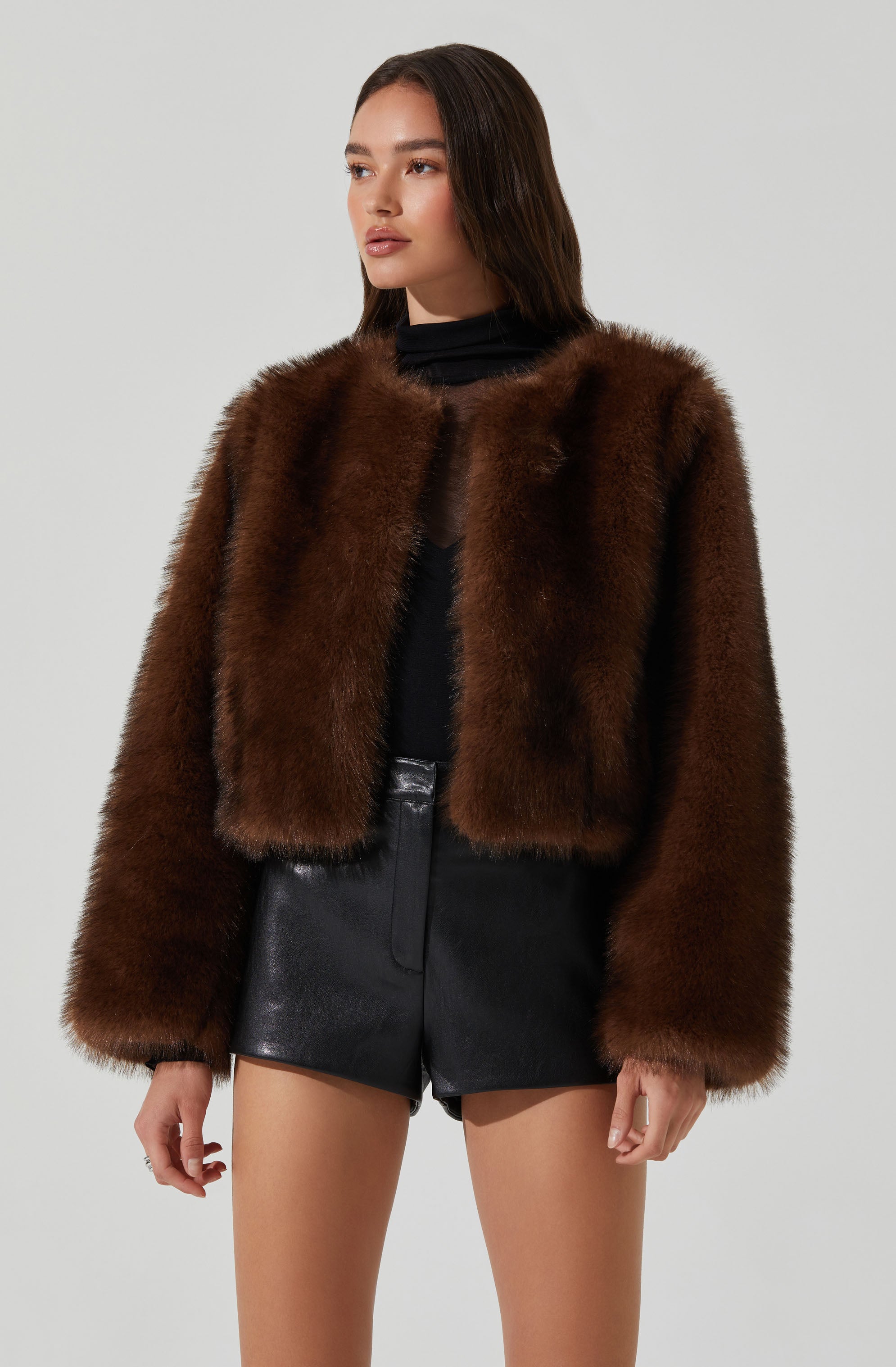 Doxey Faux Fur Cropped Jacket-Aljck