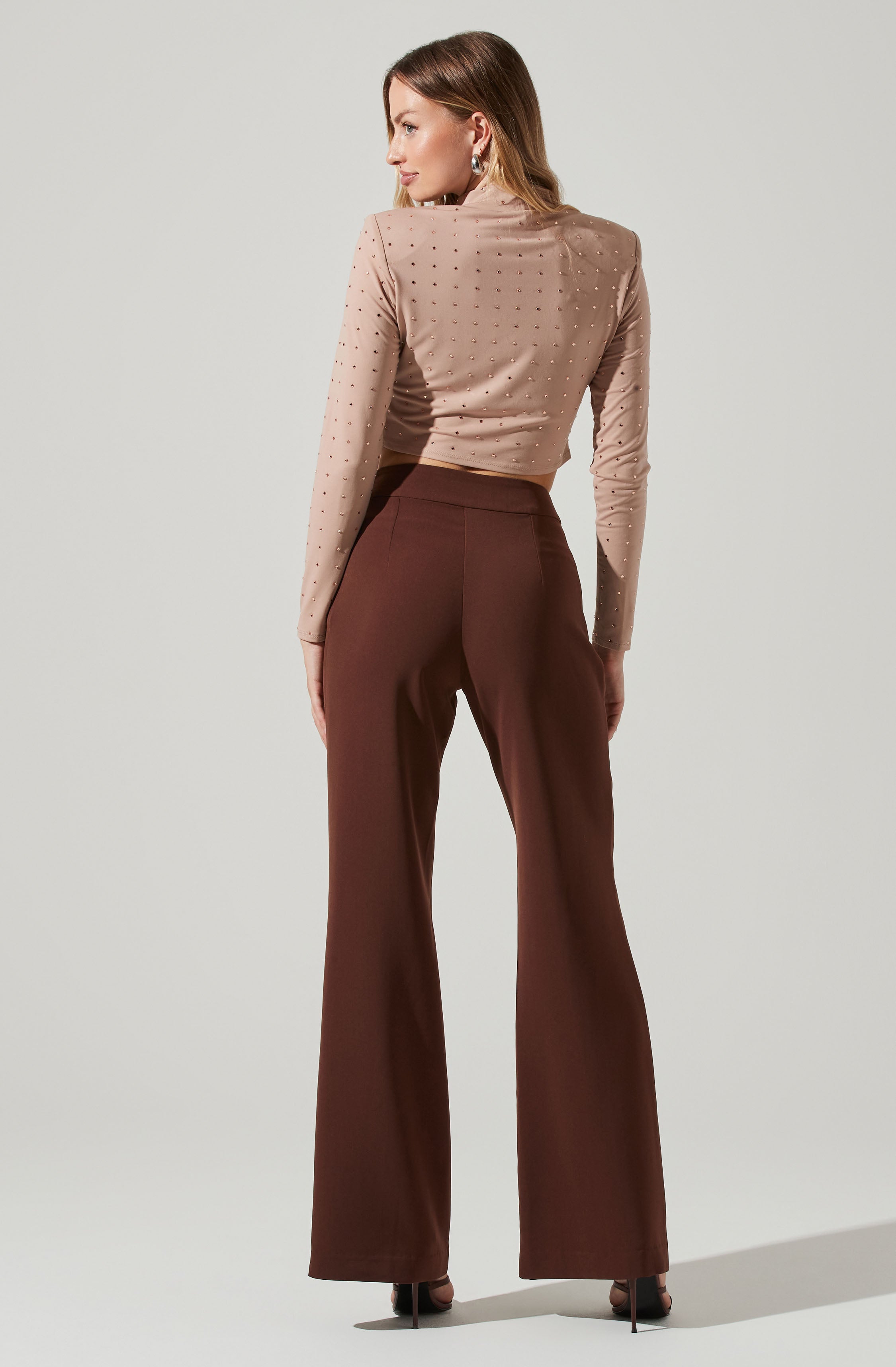 Esther Embellished Mock Neck Top-Aljck