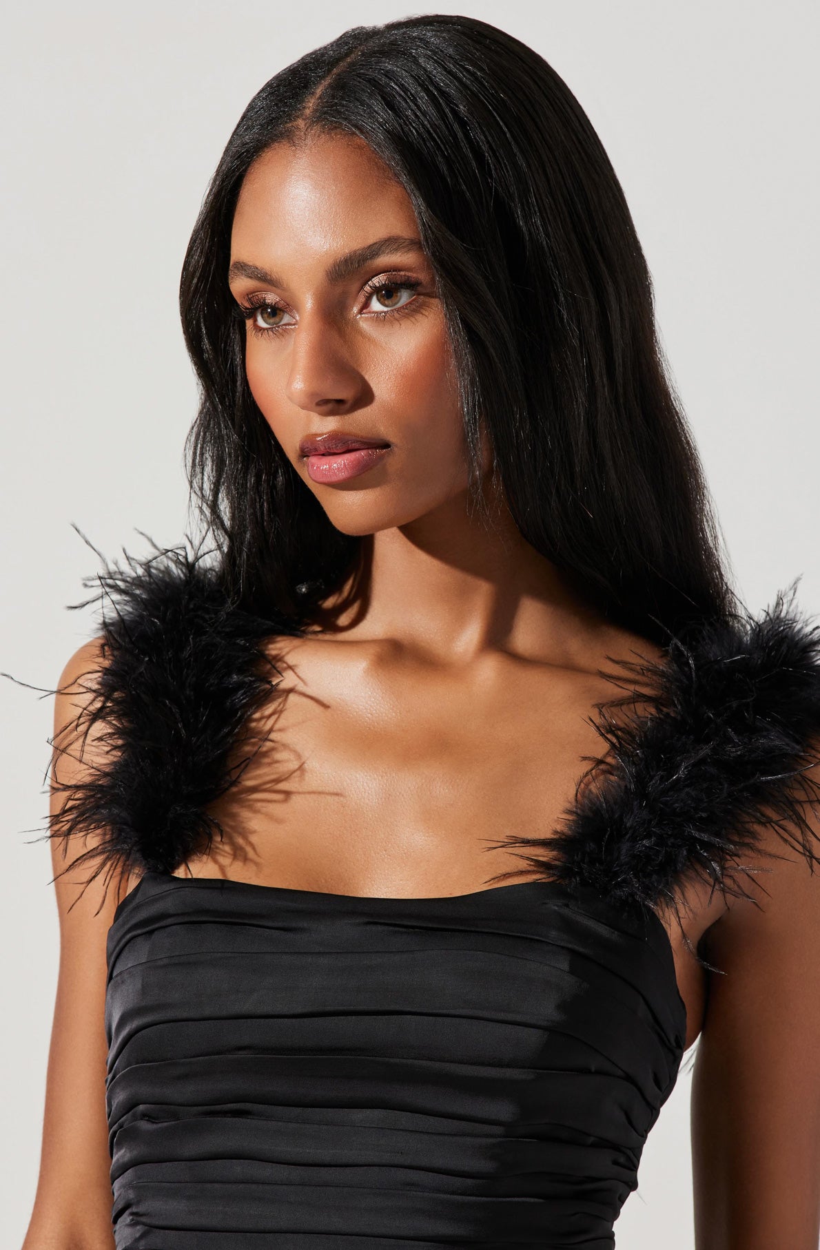 Taite Feather Trim Corset Top-Aljck